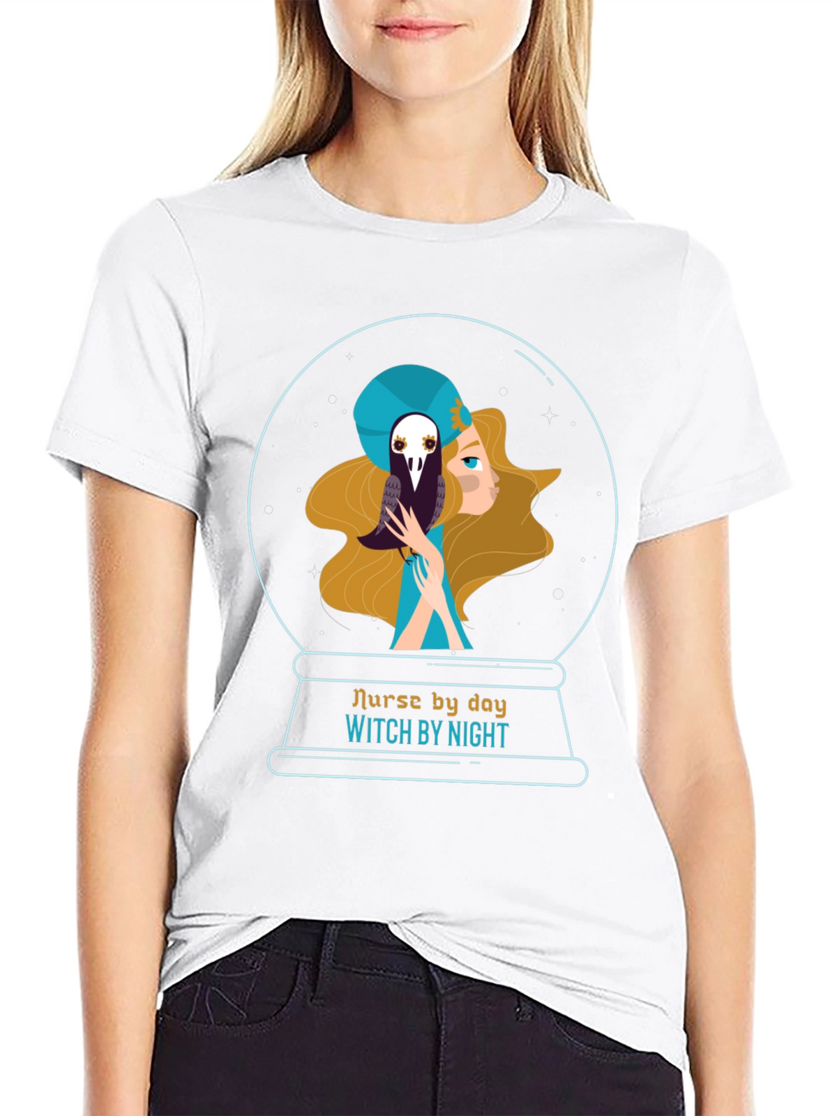 Nurse By Day Witch By Night Graphic Tee