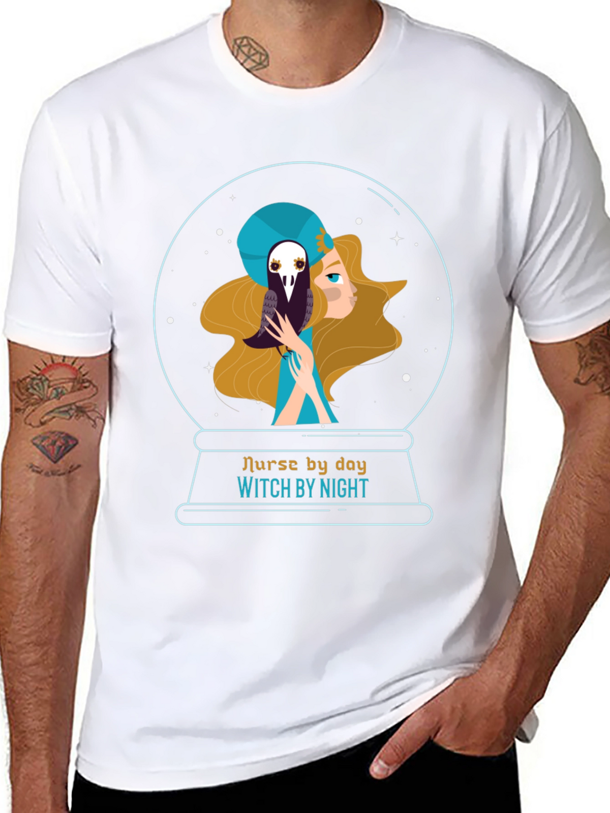 Nurse By Day Witch By Night Graphic Tee