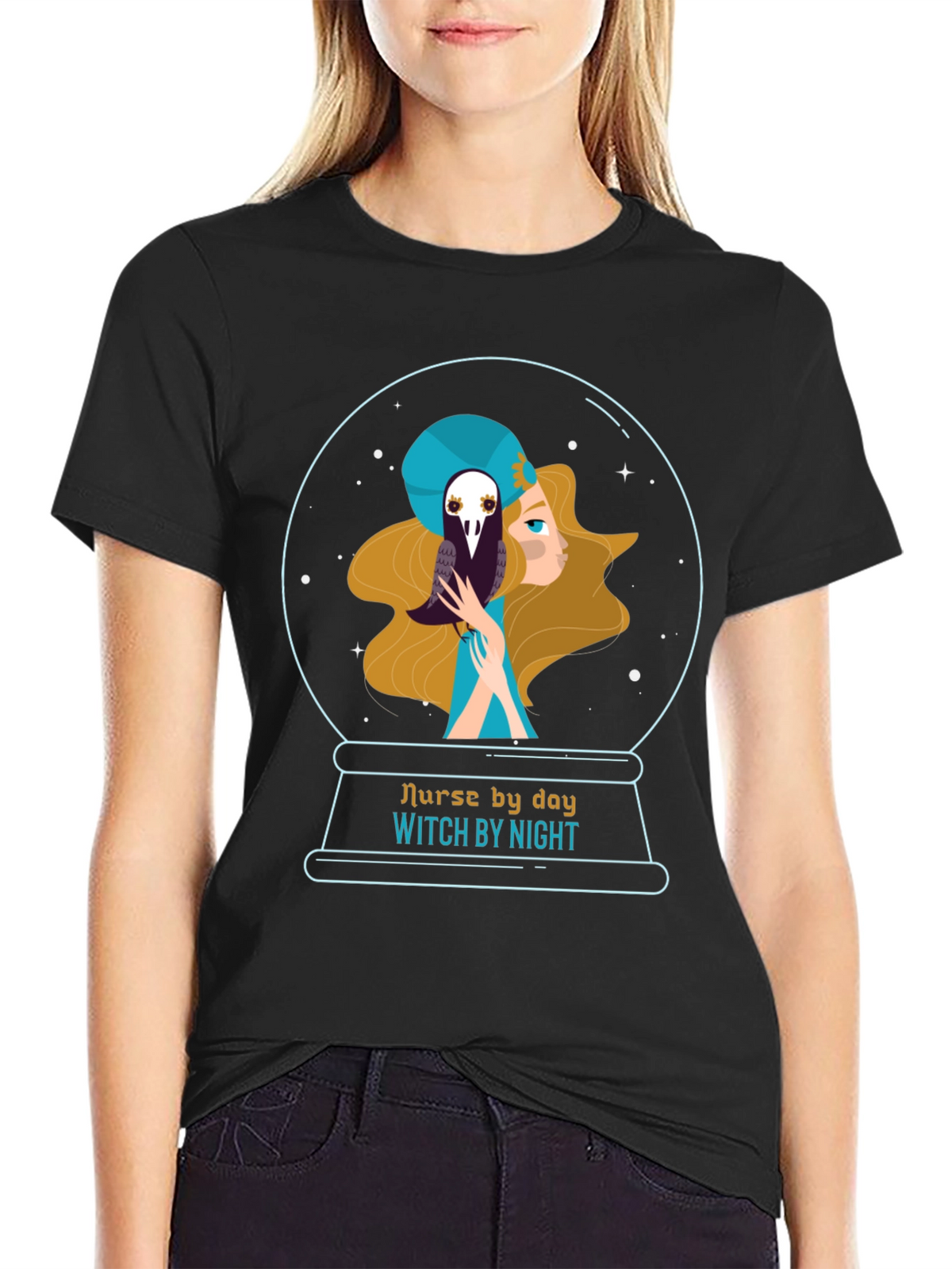 Nurse By Day Witch By Night Graphic Tee