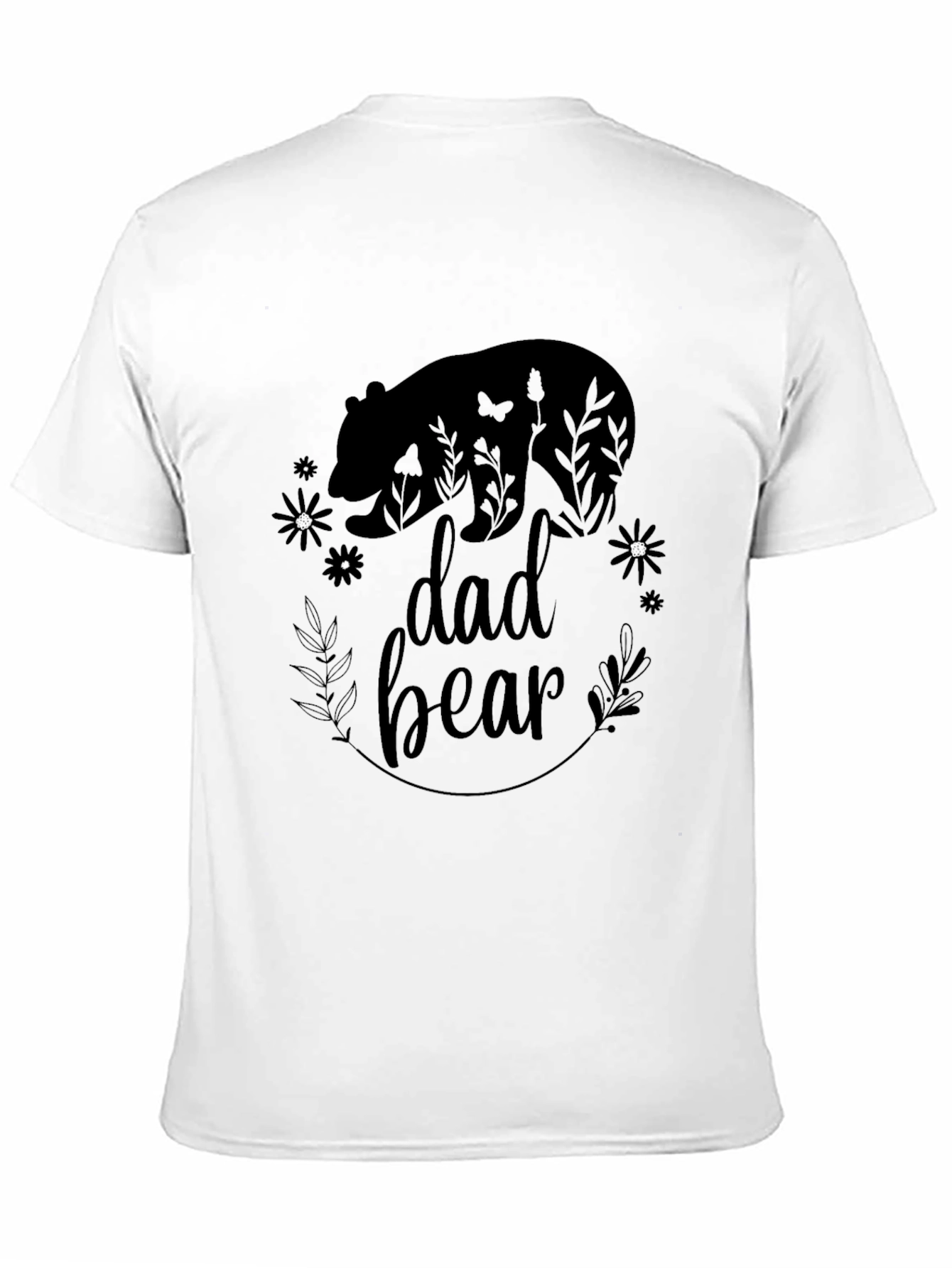 Dad Bear Graphic Tee - Black Cotton Shirt