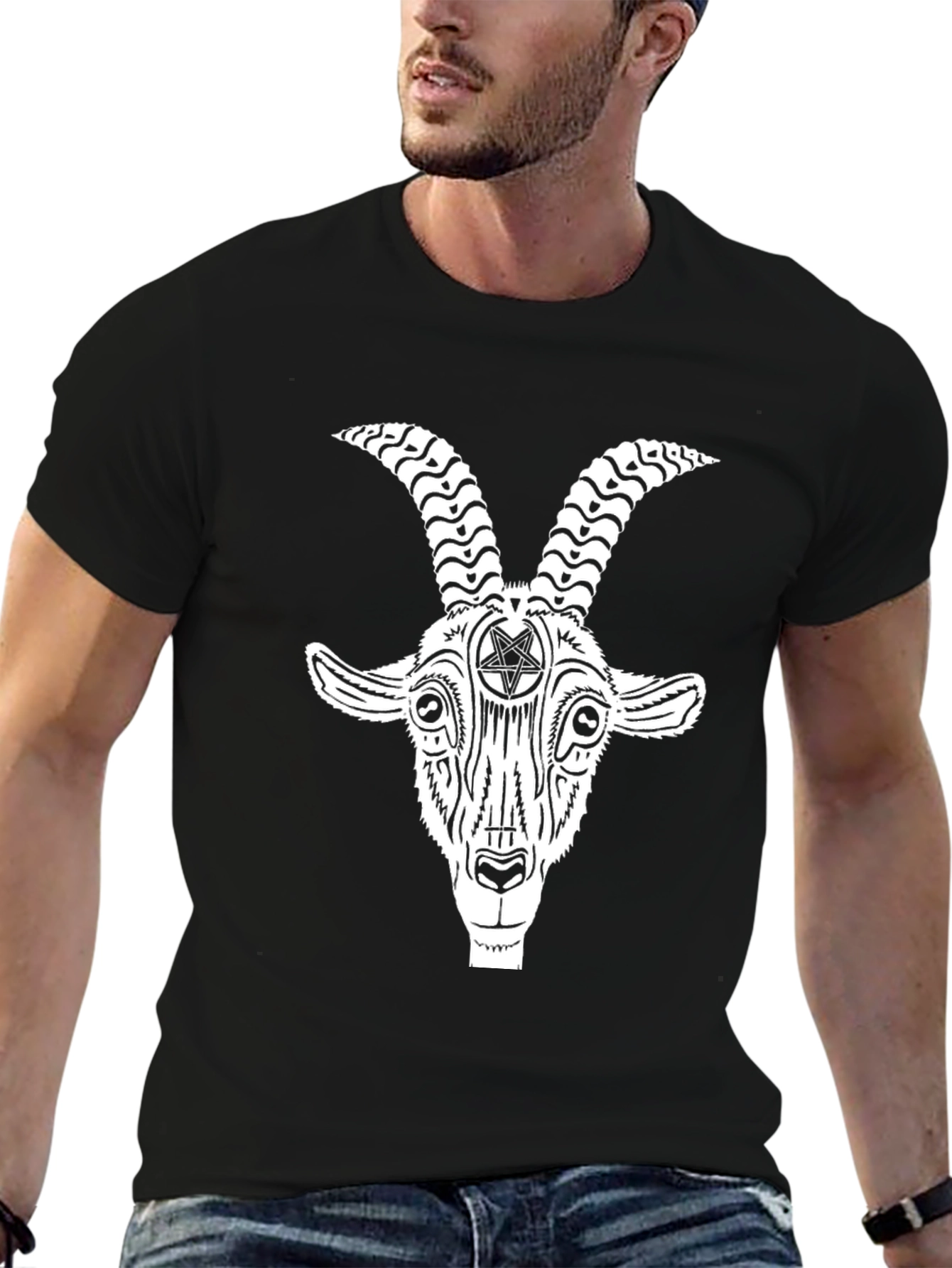 Baphomet Goat Head T-Shirt - Occult Satanic Graphic Tee