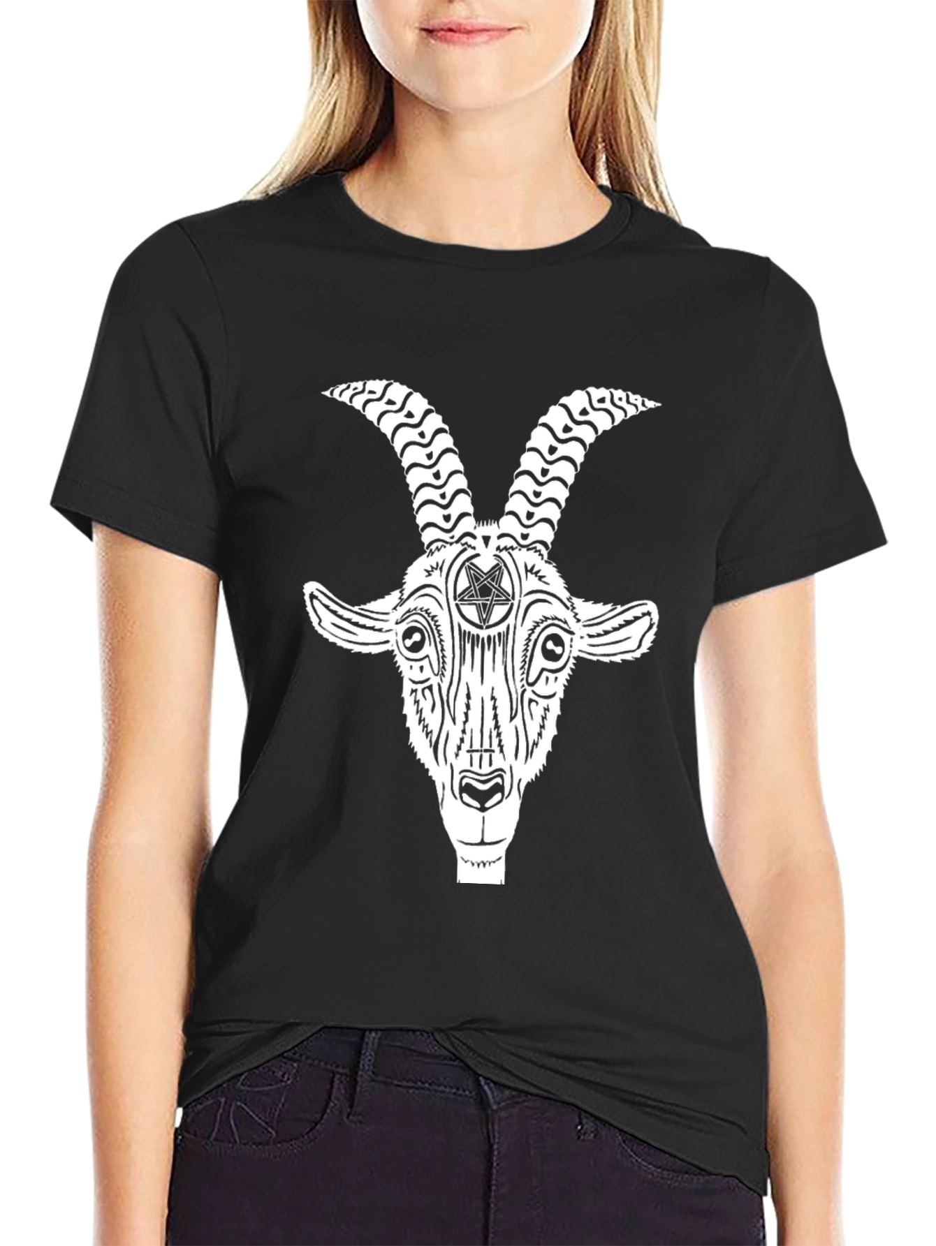 Baphomet Goat Head T-Shirt - Occult Satanic Graphic Tee