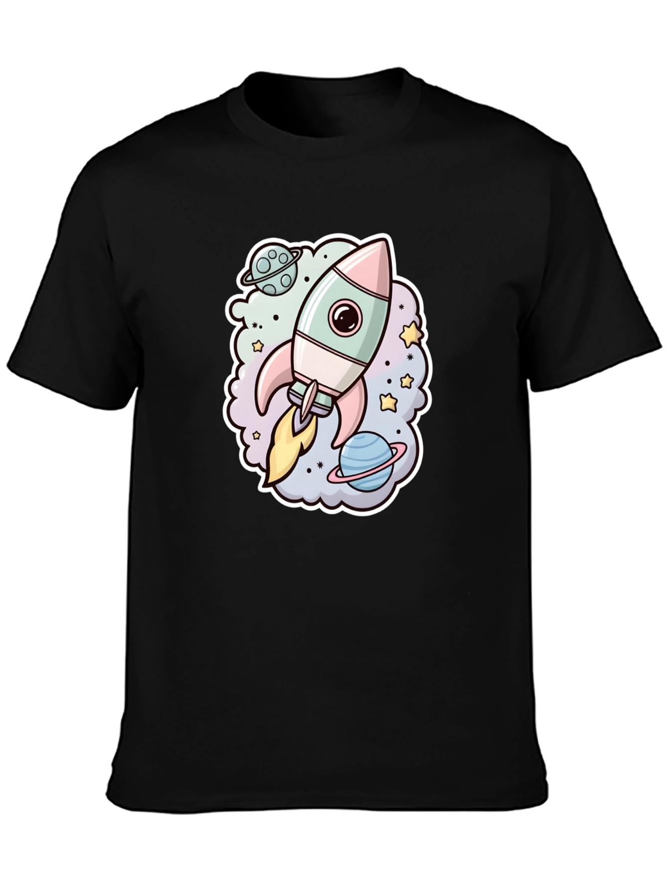 Rocket in Space Graphic T-Shirt