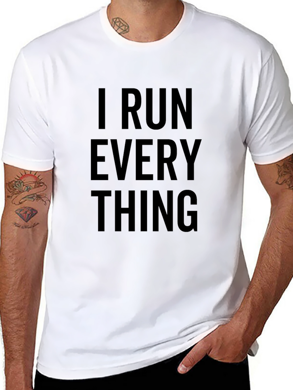 I Run Everything T-Shirt - Black Cotton Blend