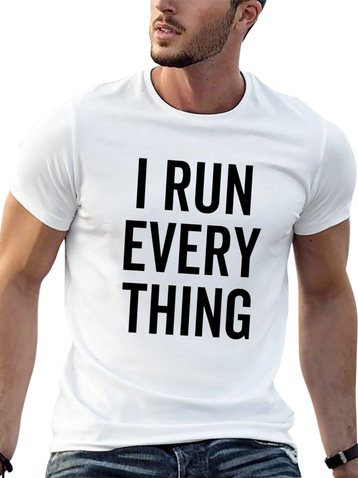 I Run Everything T-Shirt - Black Cotton Blend