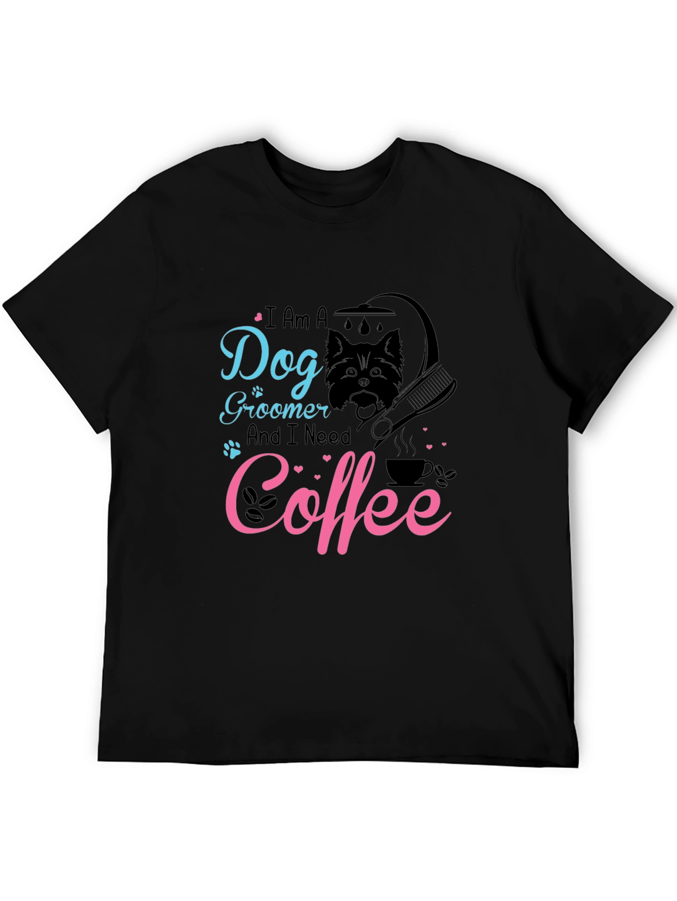 Dog Groomer Coffee T-Shirt - Unisex Black Tee