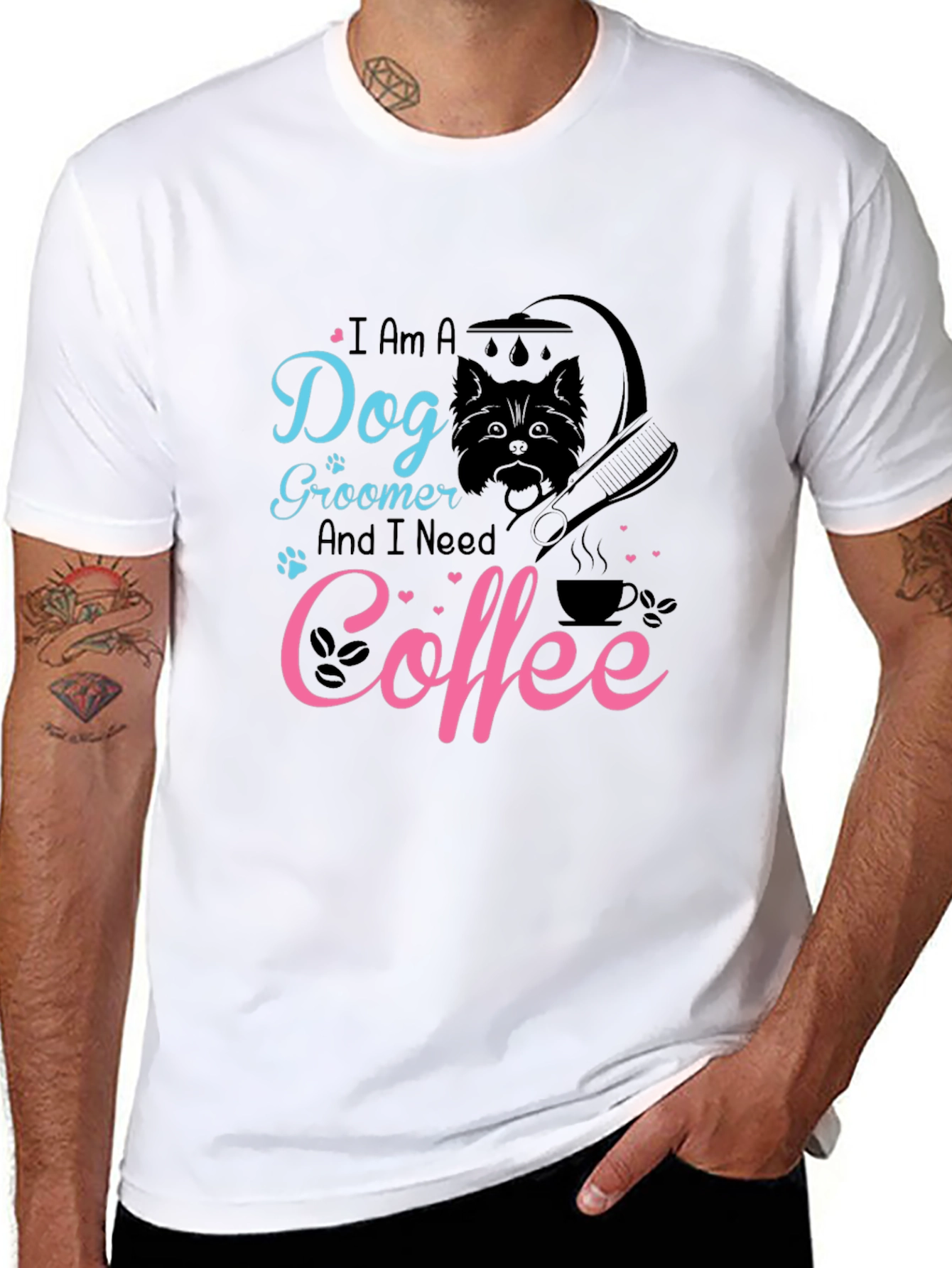 Dog Groomer Coffee T-Shirt - Unisex Black Tee