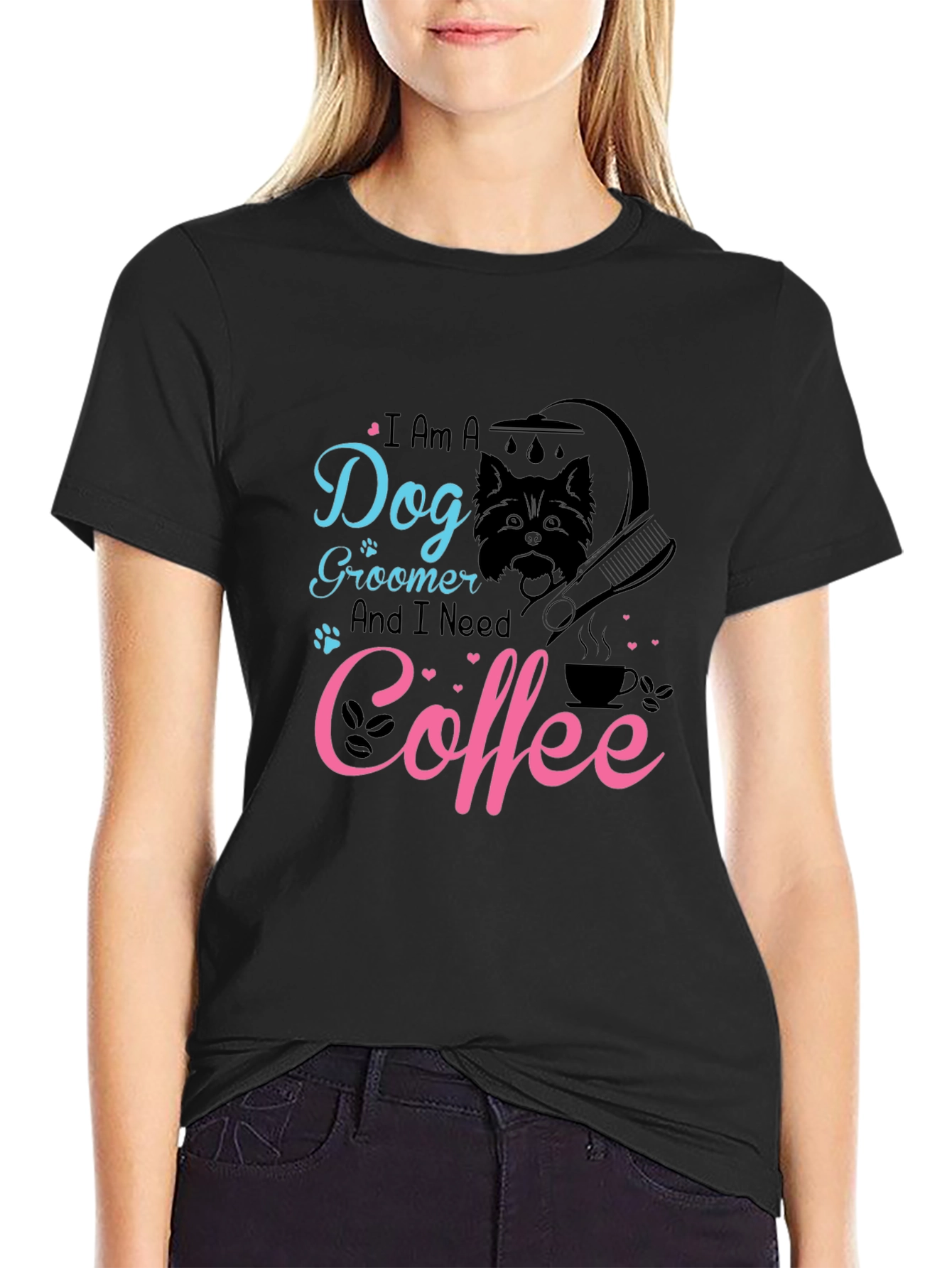 Dog Groomer Coffee T-Shirt - Unisex Black Tee