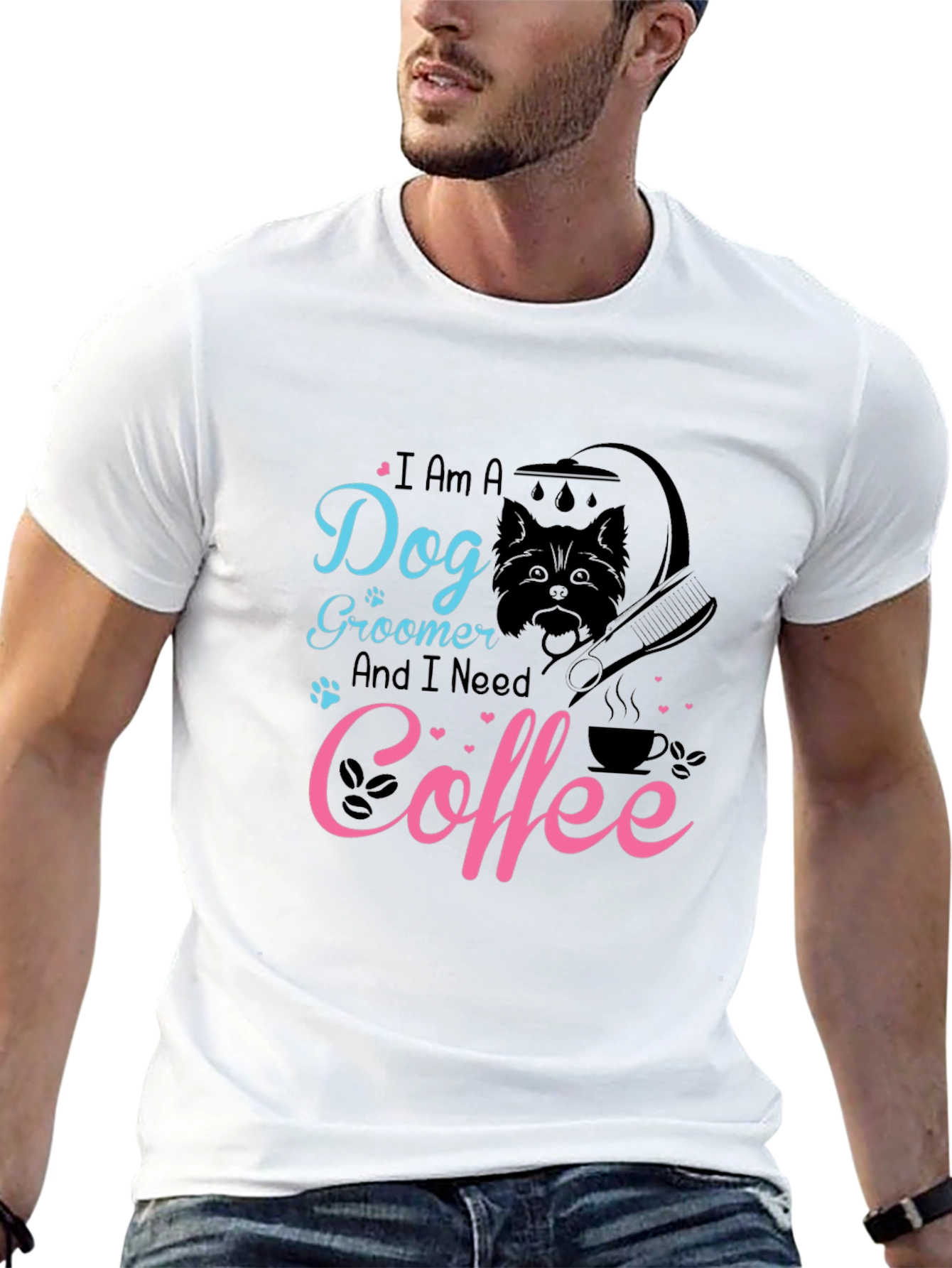 Dog Groomer Coffee T-Shirt - Unisex Black Tee