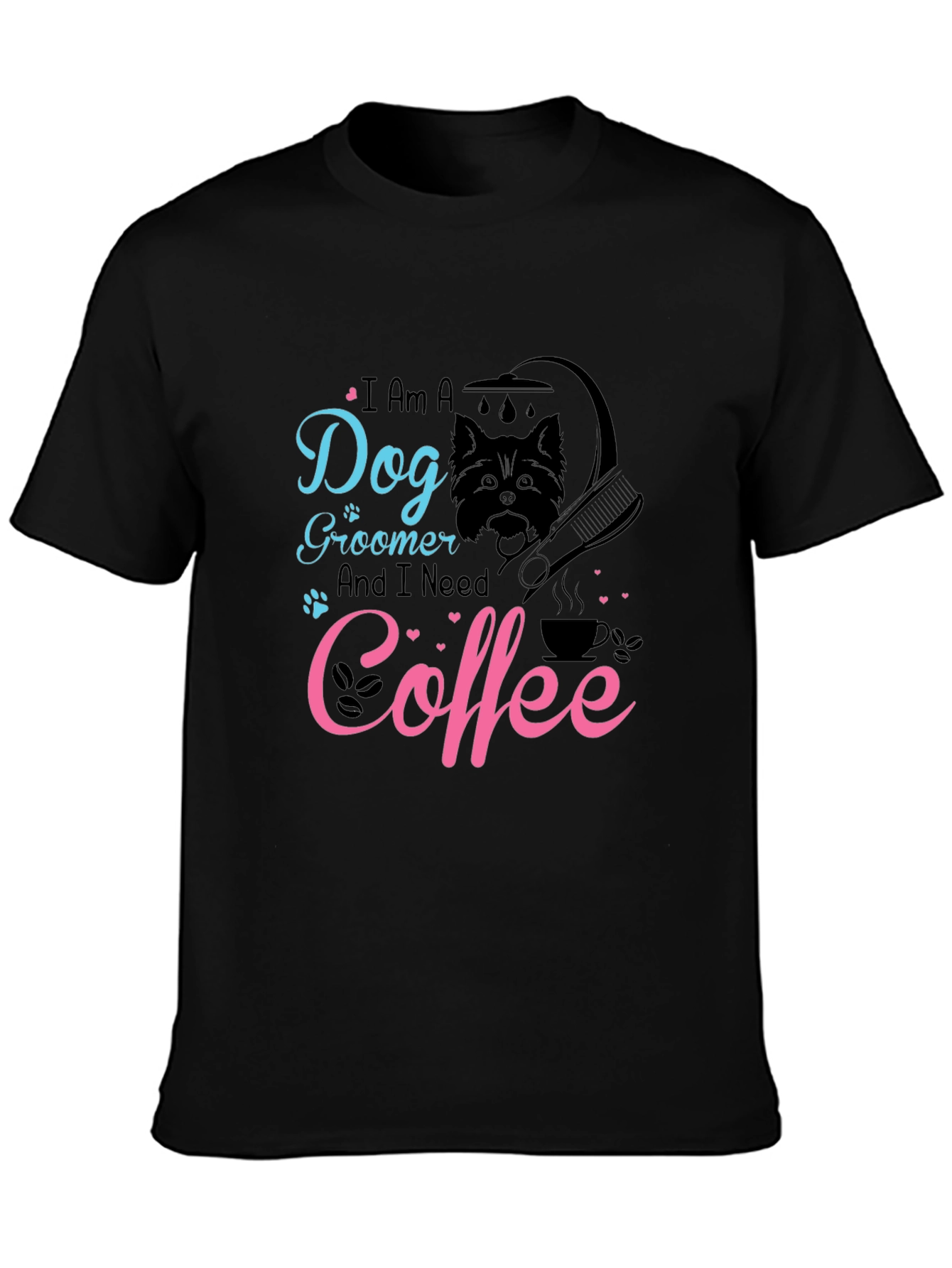 Dog Groomer Coffee T-Shirt - Unisex Black Tee
