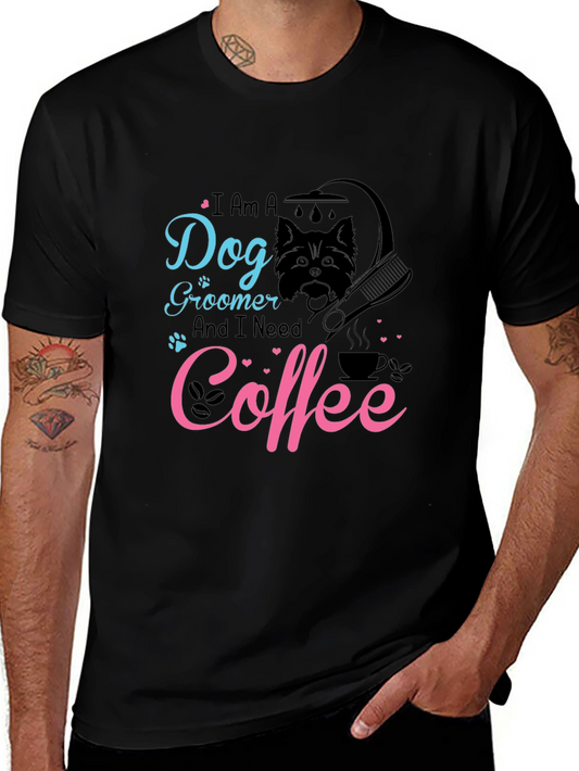 Dog Groomer Coffee T-Shirt - Unisex Black Tee