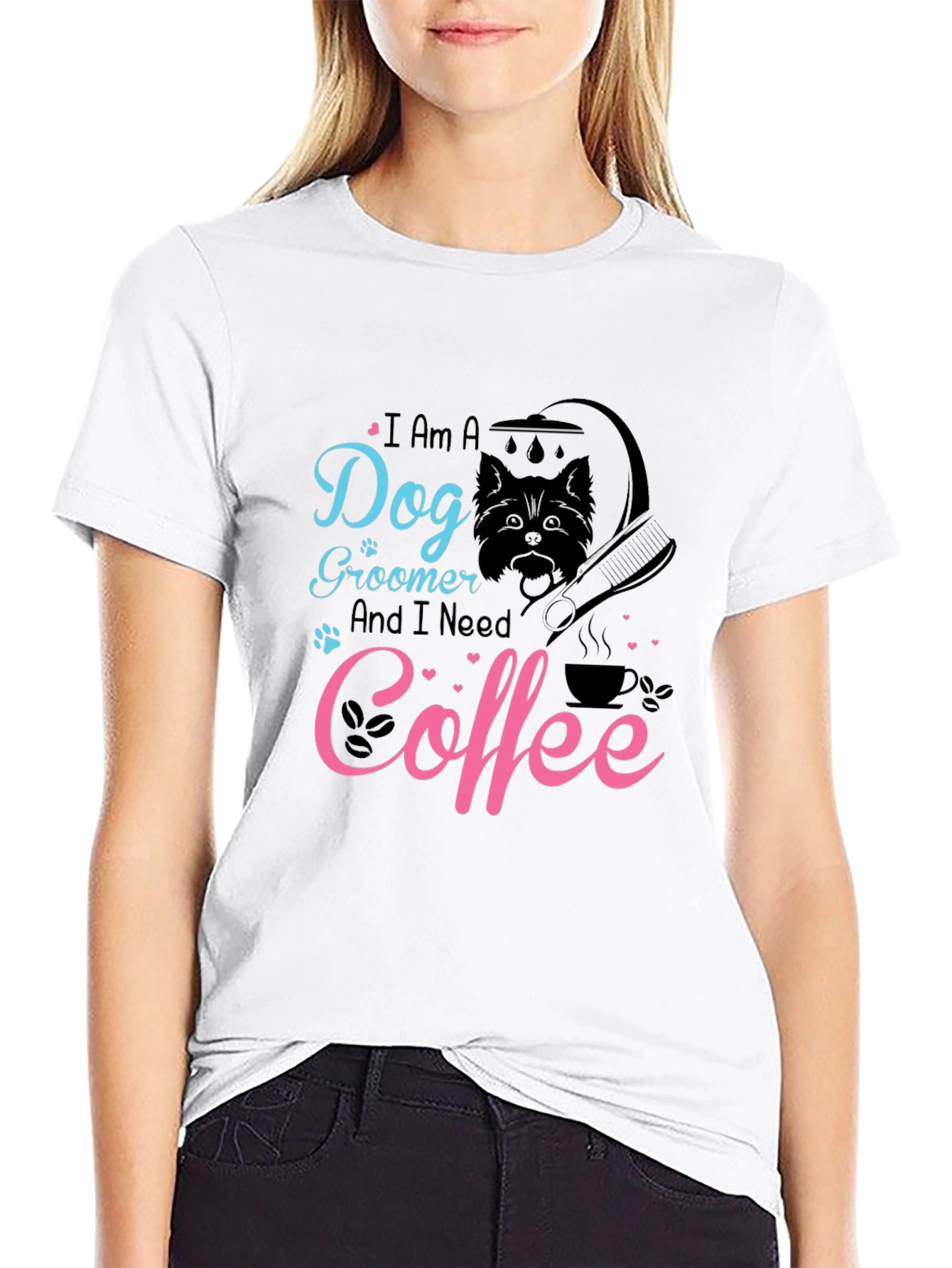 Dog Groomer Coffee T-Shirt - Unisex Black Tee