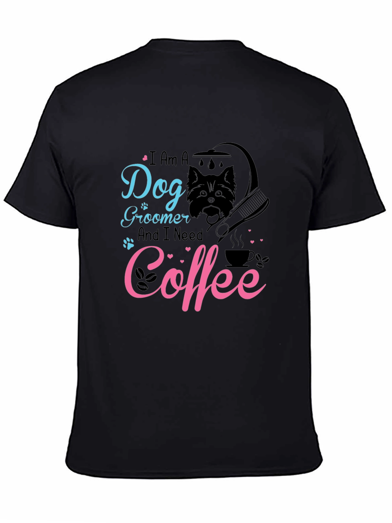 Dog Groomer Coffee T-Shirt - Unisex Black Tee