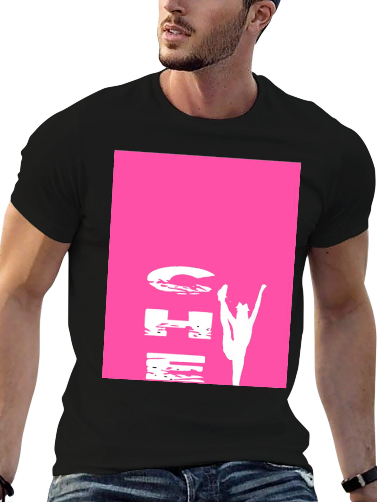 Gymnastics Pink Graphic Black T-Shirt