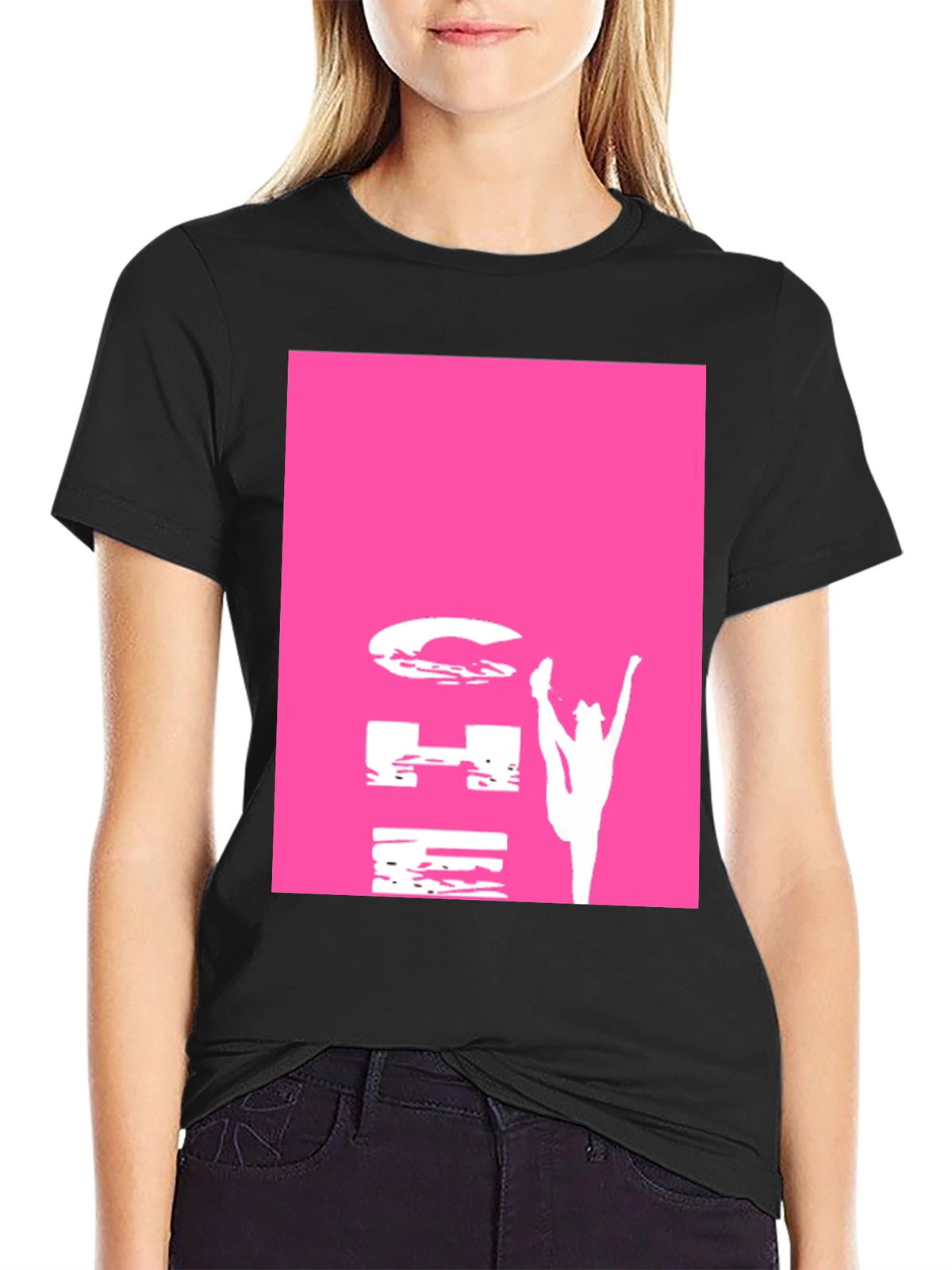 Gymnastics Pink Graphic Black T-Shirt
