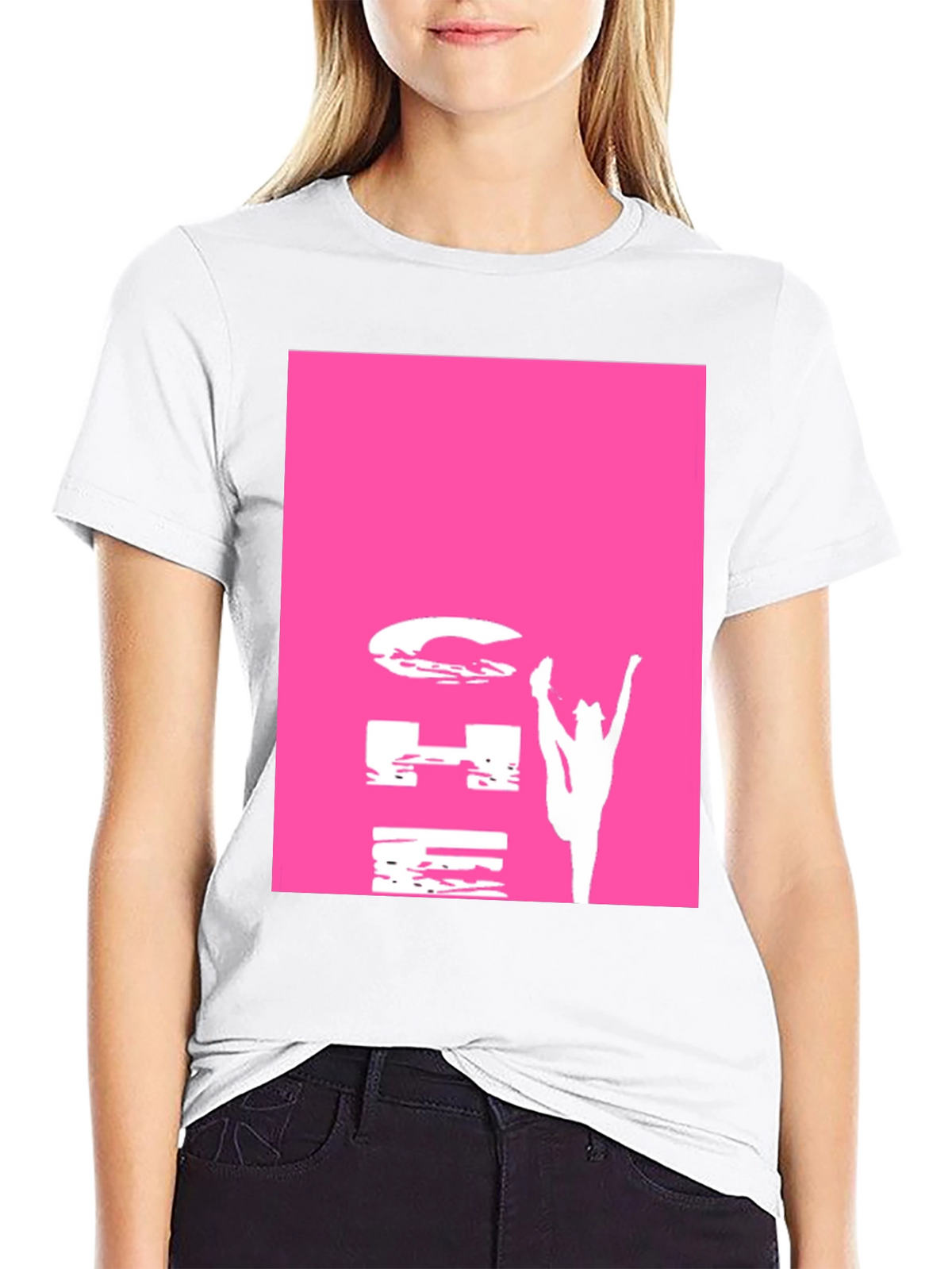 Gymnastics Pink Graphic Black T-Shirt