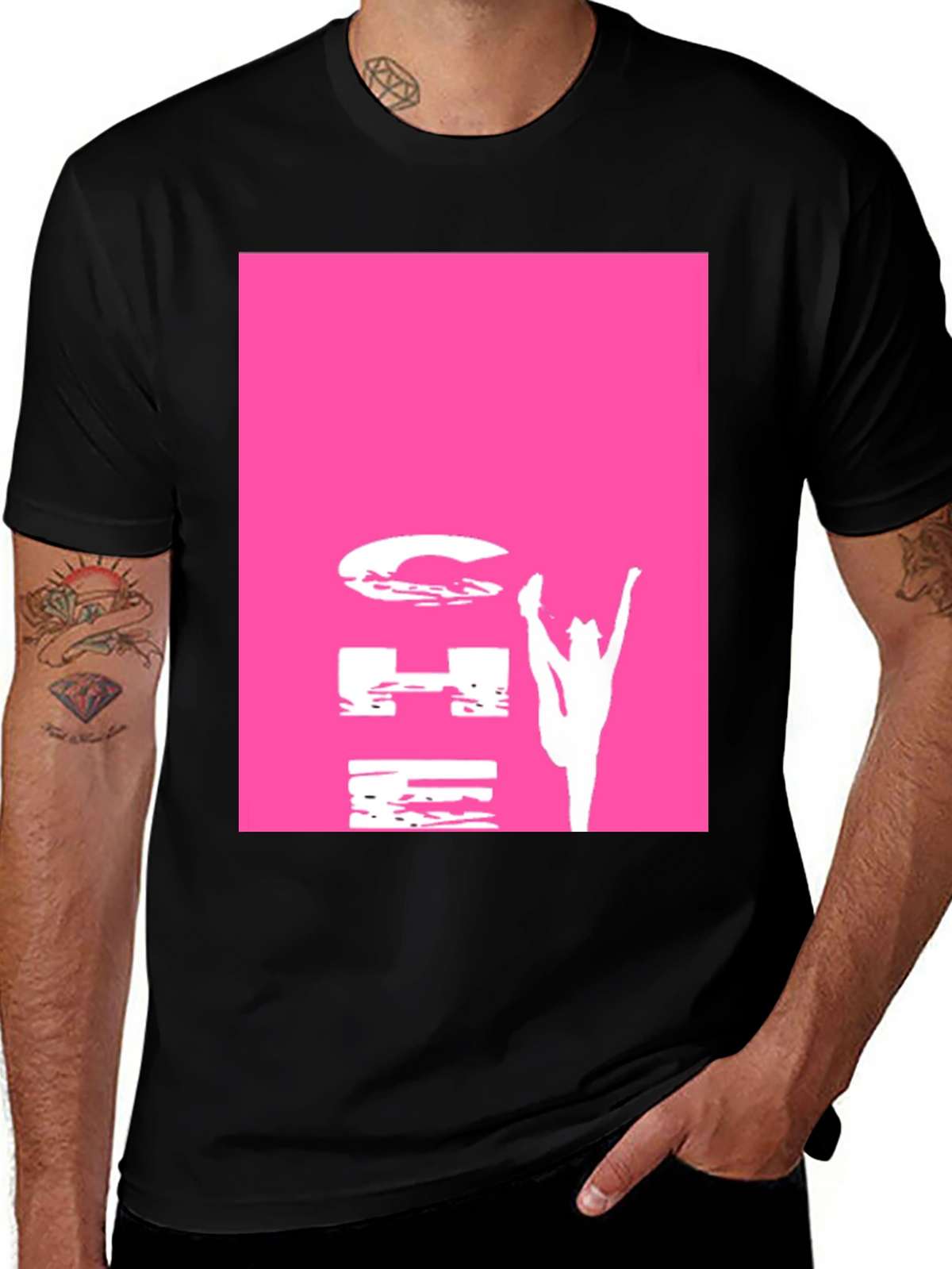 Gymnastics Pink Graphic Black T-Shirt