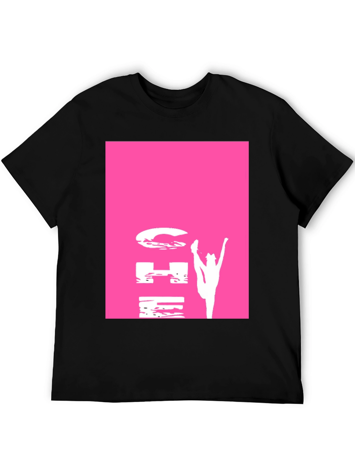 Gymnastics Pink Graphic Black T-Shirt