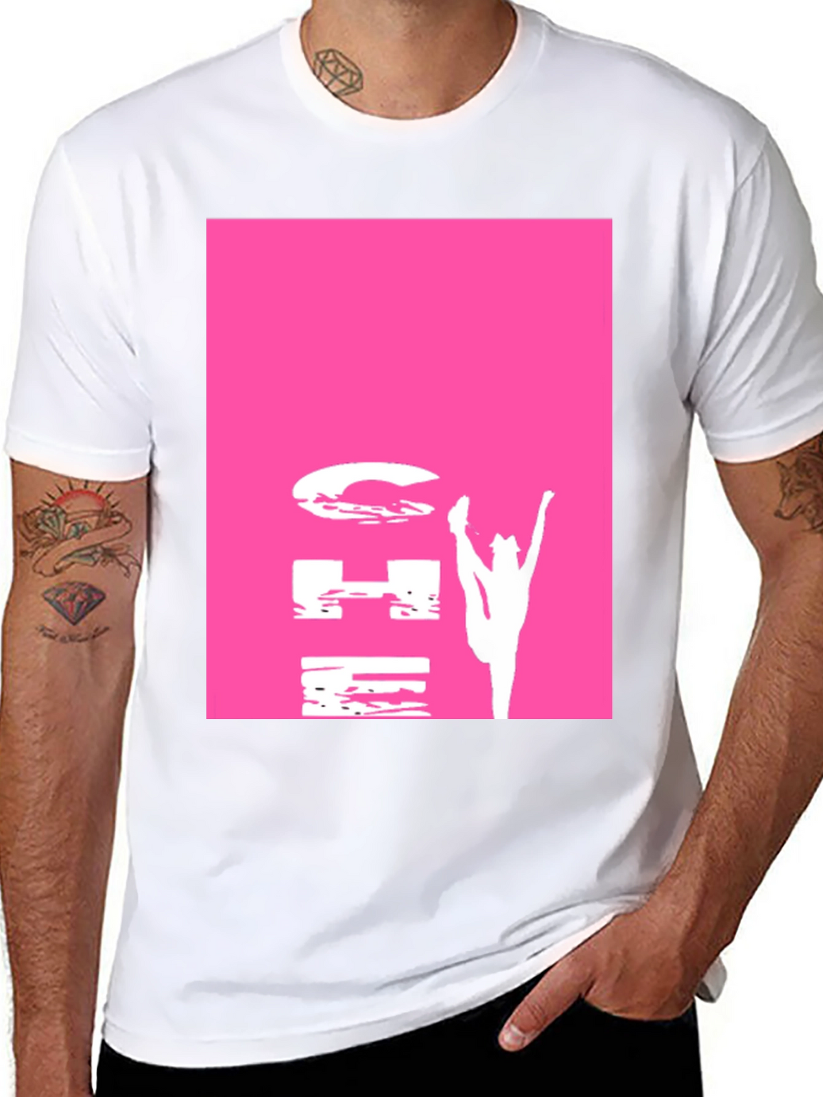 Gymnastics Pink Graphic Black T-Shirt