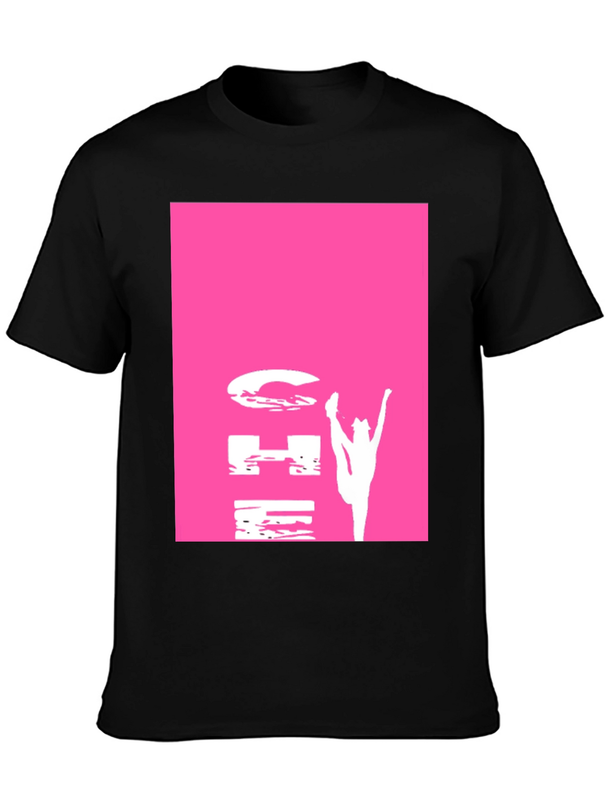Gymnastics Pink Graphic Black T-Shirt