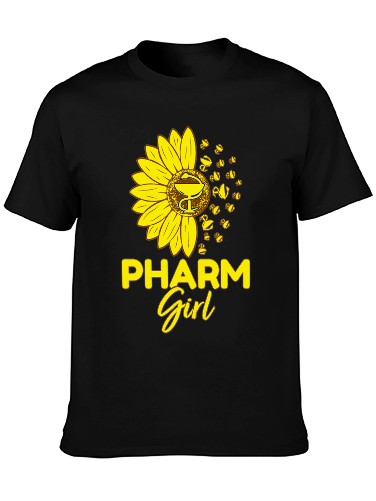 Pharm Girl Sunflower T-Shirt - Black