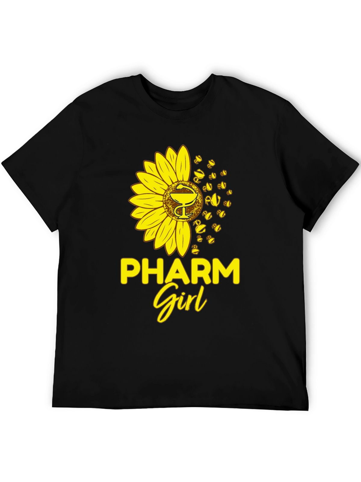 Pharm Girl Sunflower T-Shirt - Black