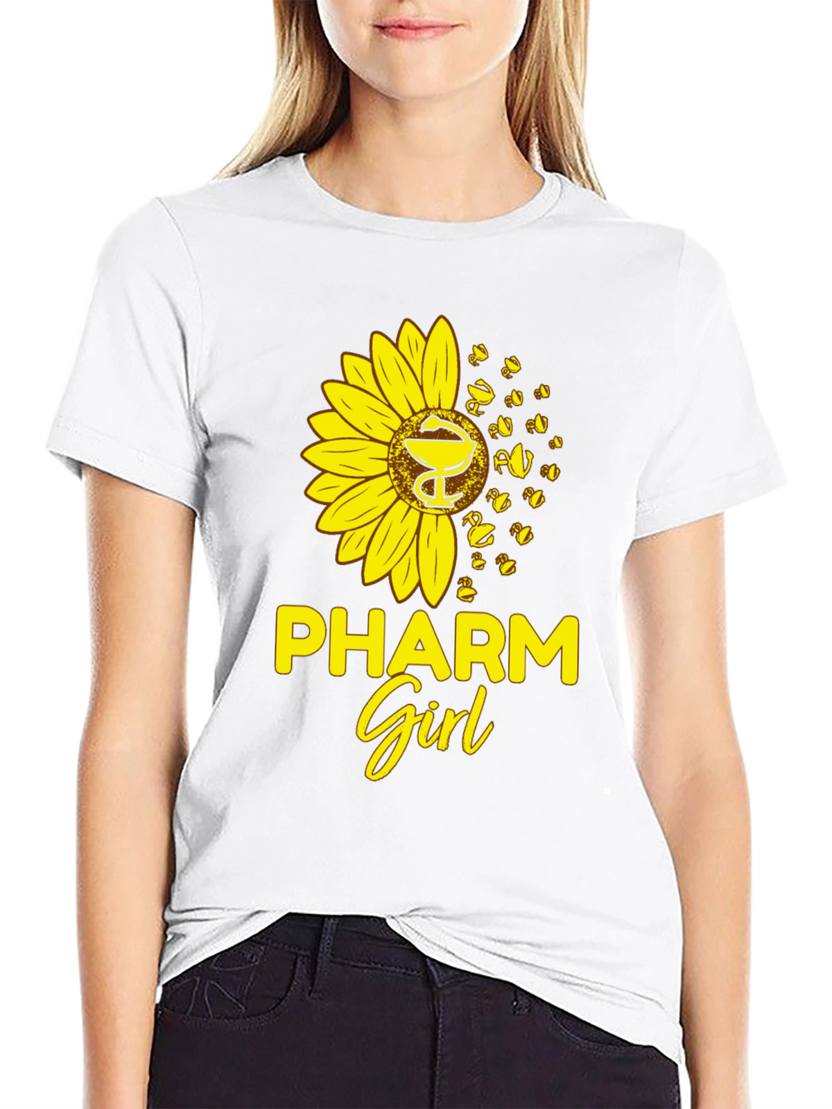 Pharm Girl Sunflower T-Shirt - Black