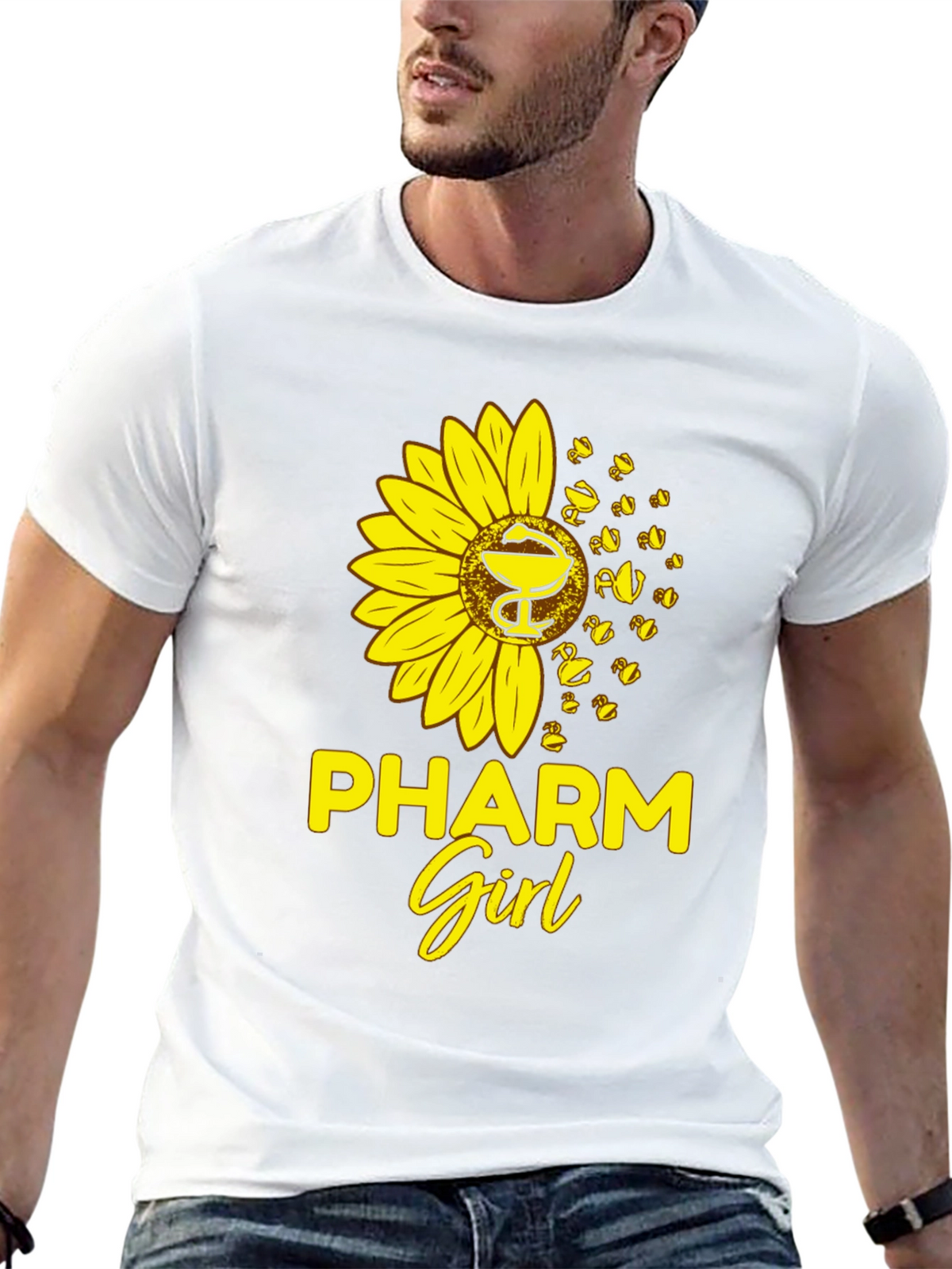 Pharm Girl Sunflower T-Shirt - Black