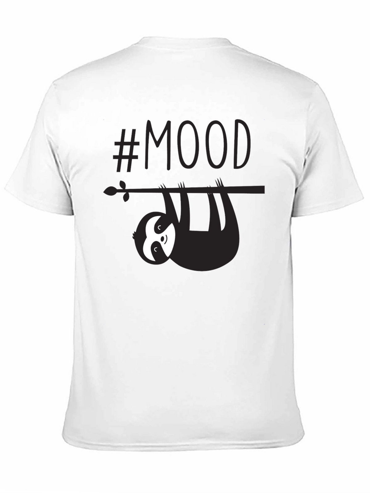 Lazy Sloth #Mood Mens Graphic Tee - Black