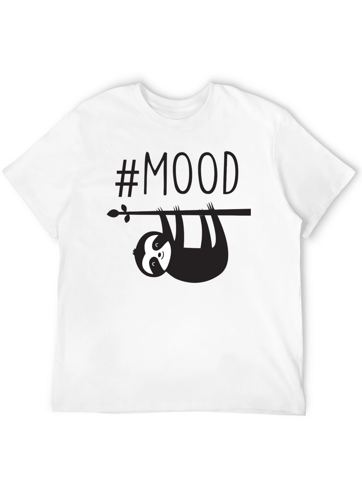 Lazy Sloth #Mood Mens Graphic Tee - Black