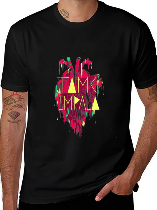 Tame Impala Heart Graphic Black Tee