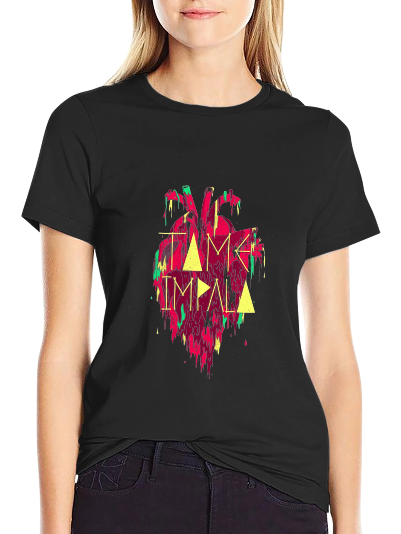 Tame Impala Heart Graphic Black Tee
