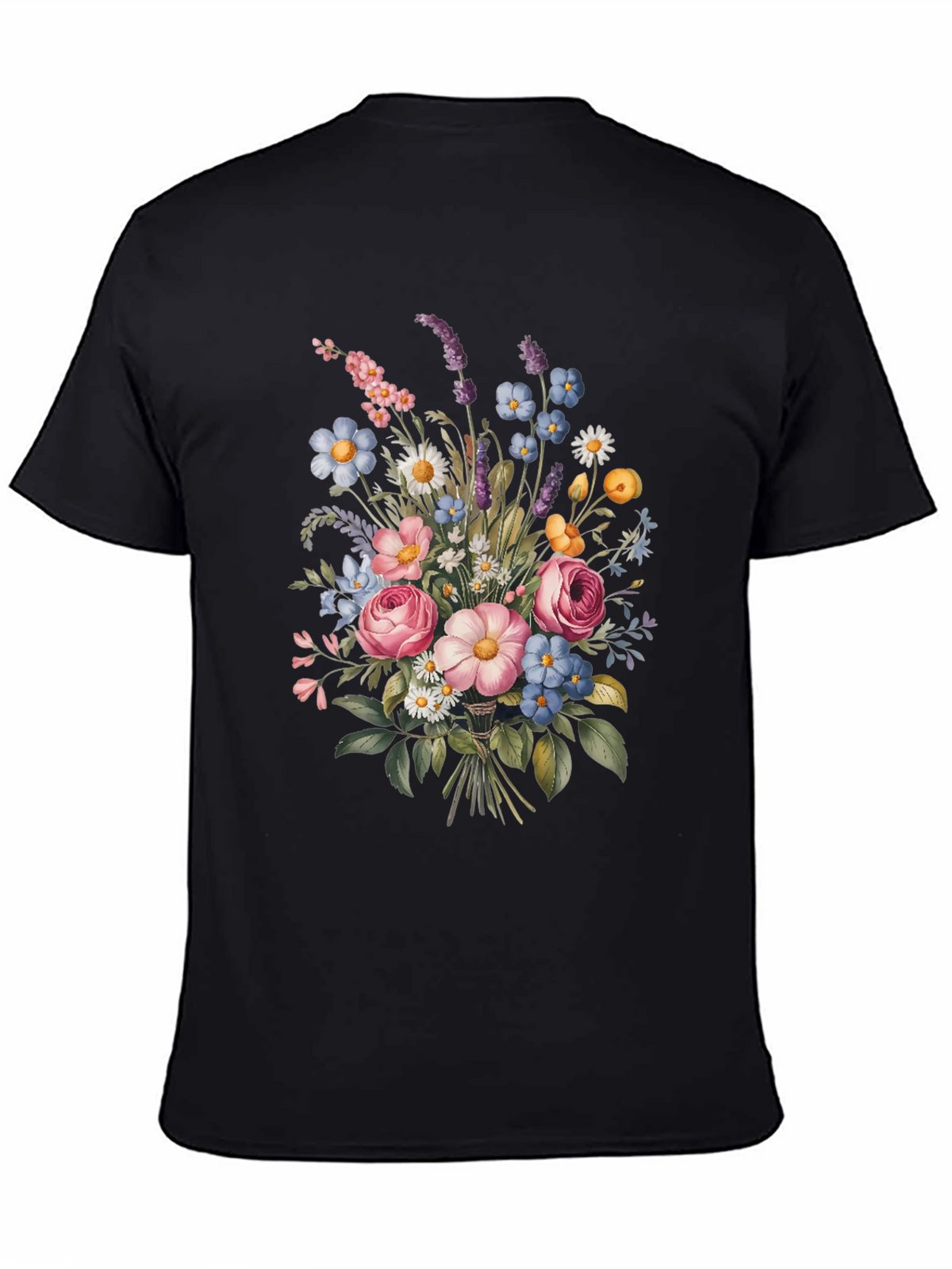 Floral Bouquet Black T-Shirt