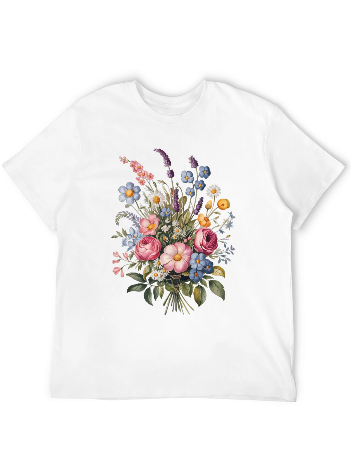 Floral Bouquet Black T-Shirt