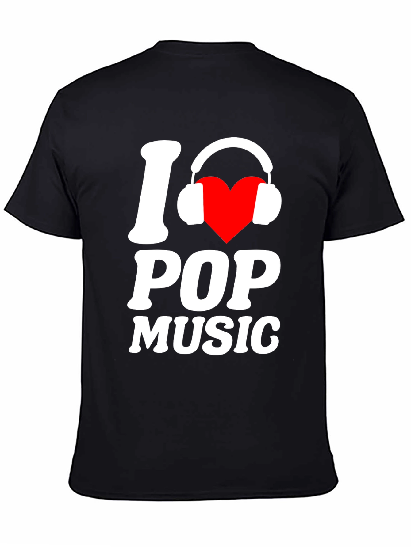 I Love Pop Music Black T-Shirt