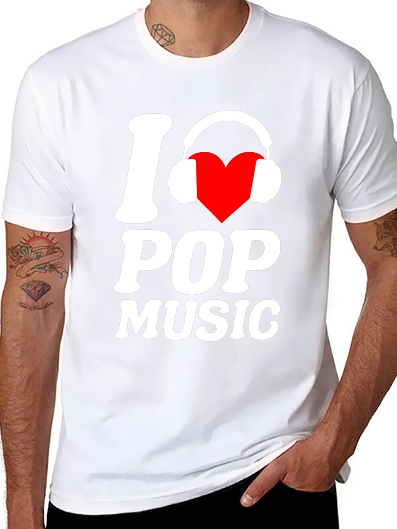 I Love Pop Music Black T-Shirt
