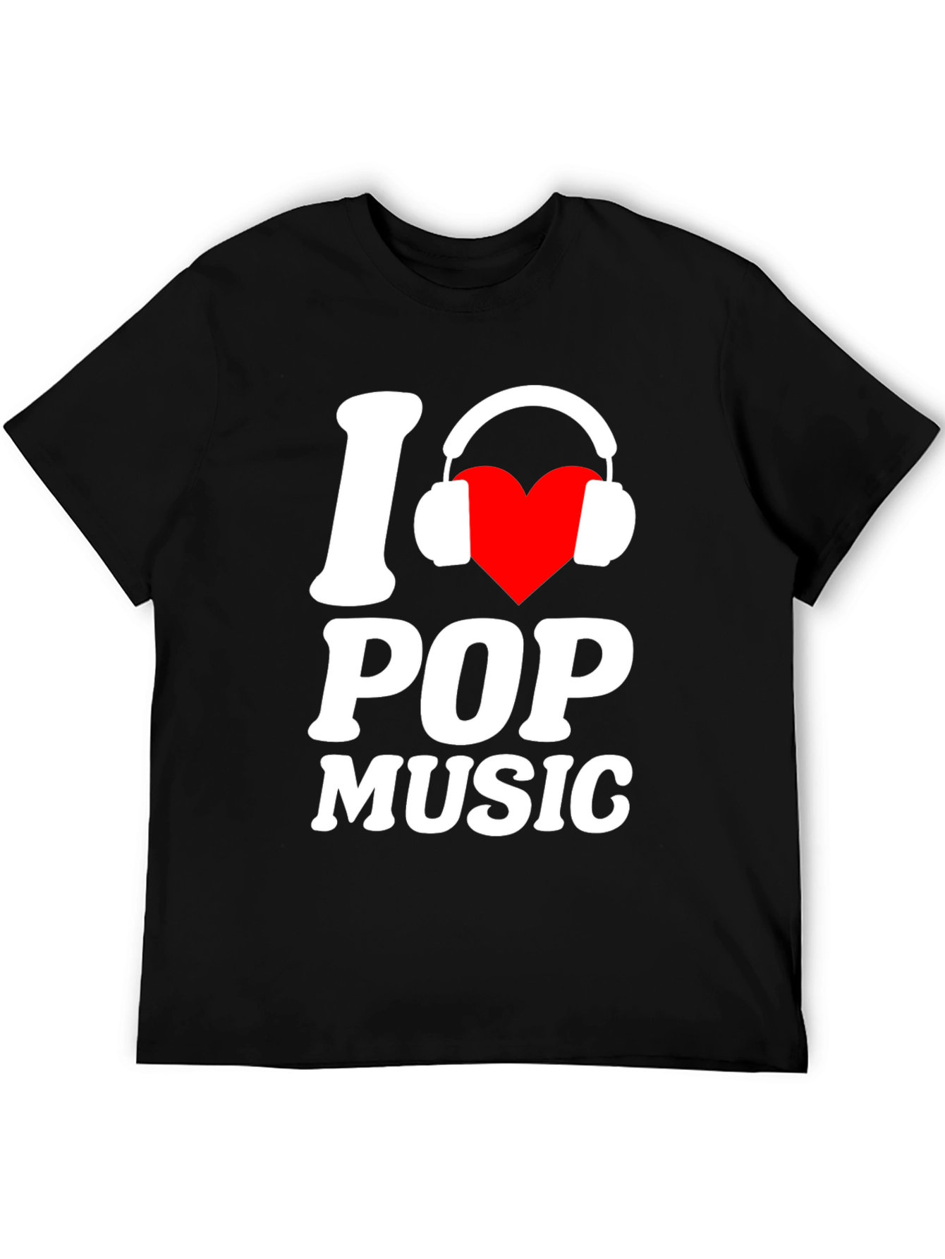 I Love Pop Music Black T-Shirt