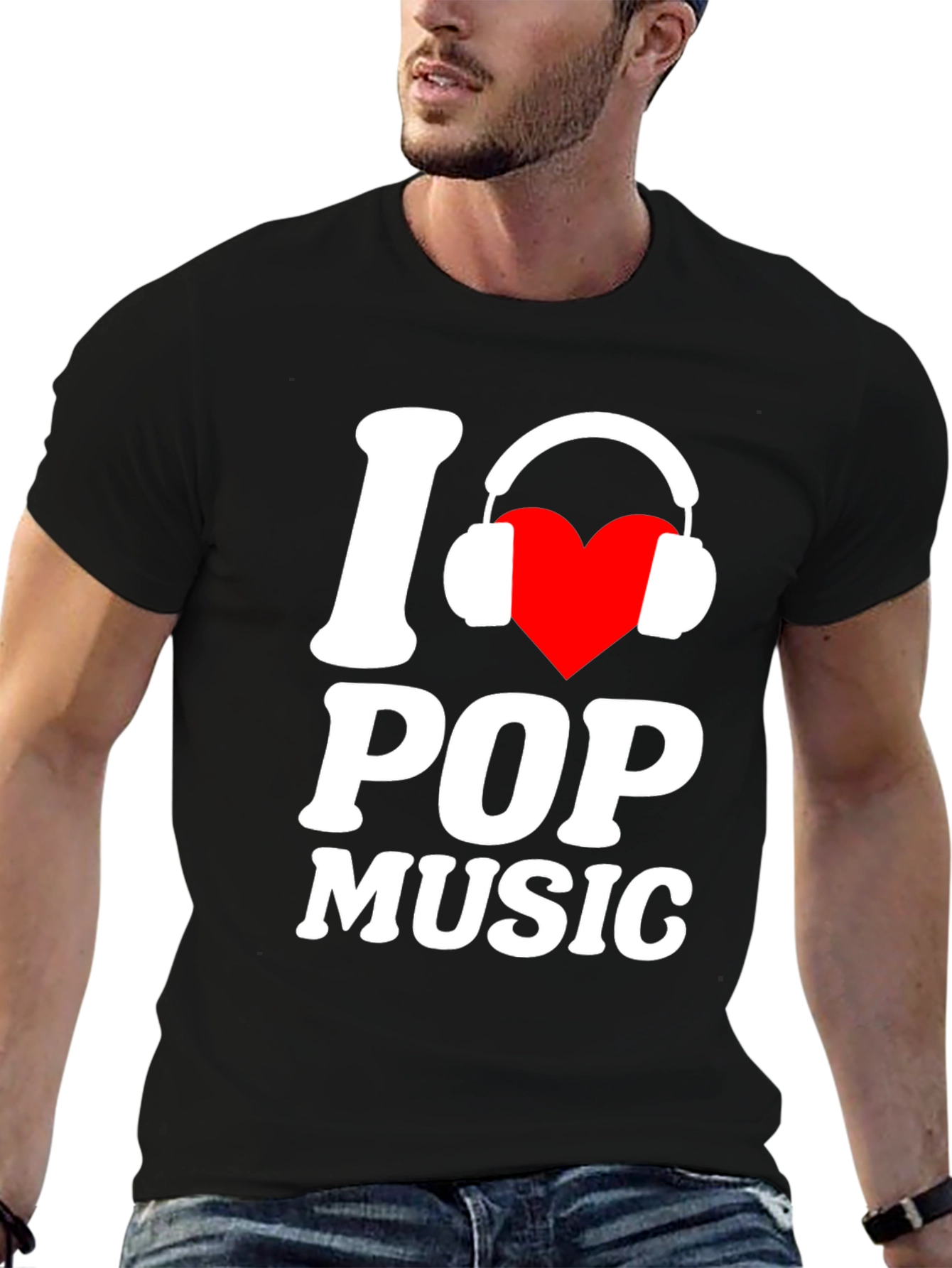 I Love Pop Music Black T-Shirt