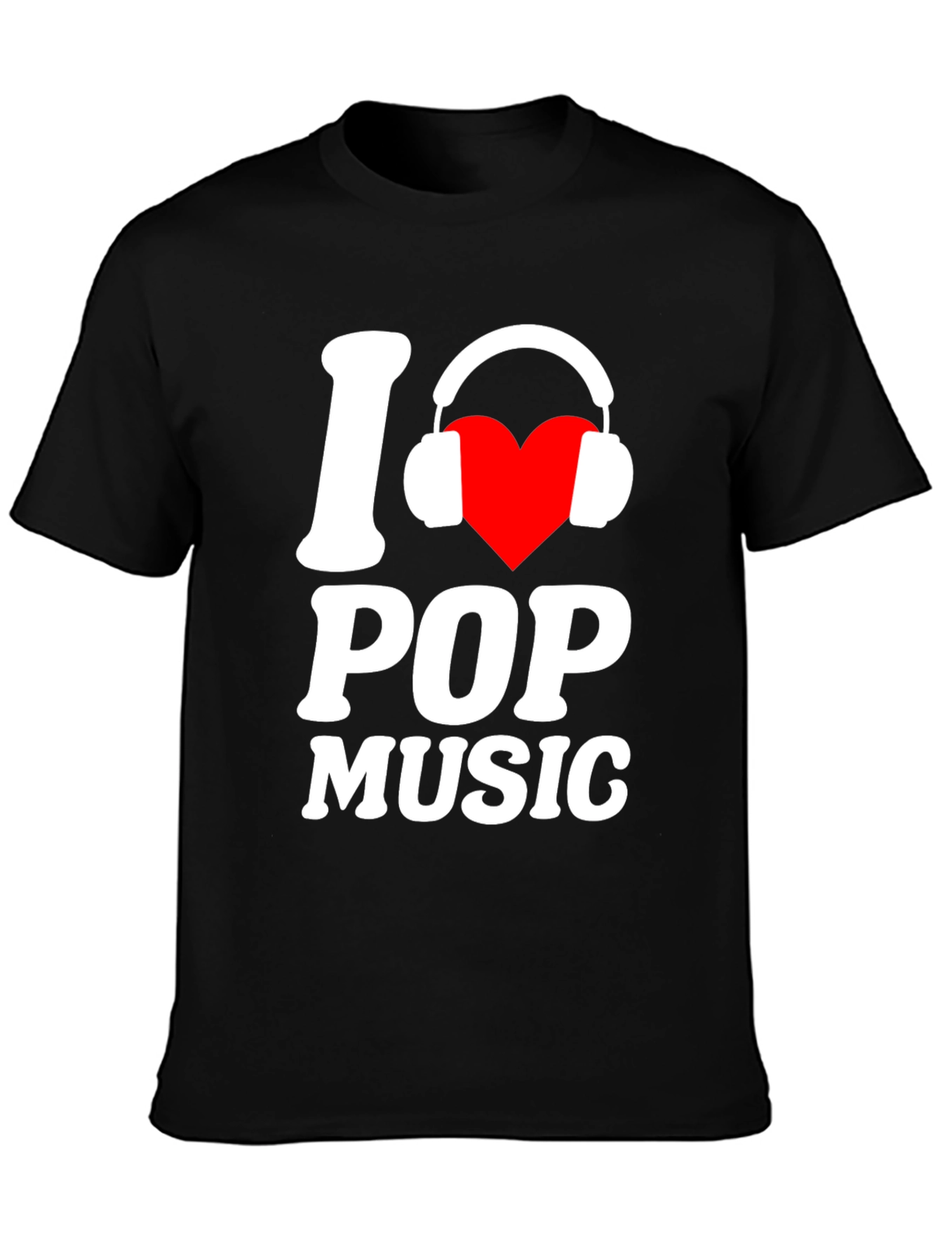 I Love Pop Music Black T-Shirt