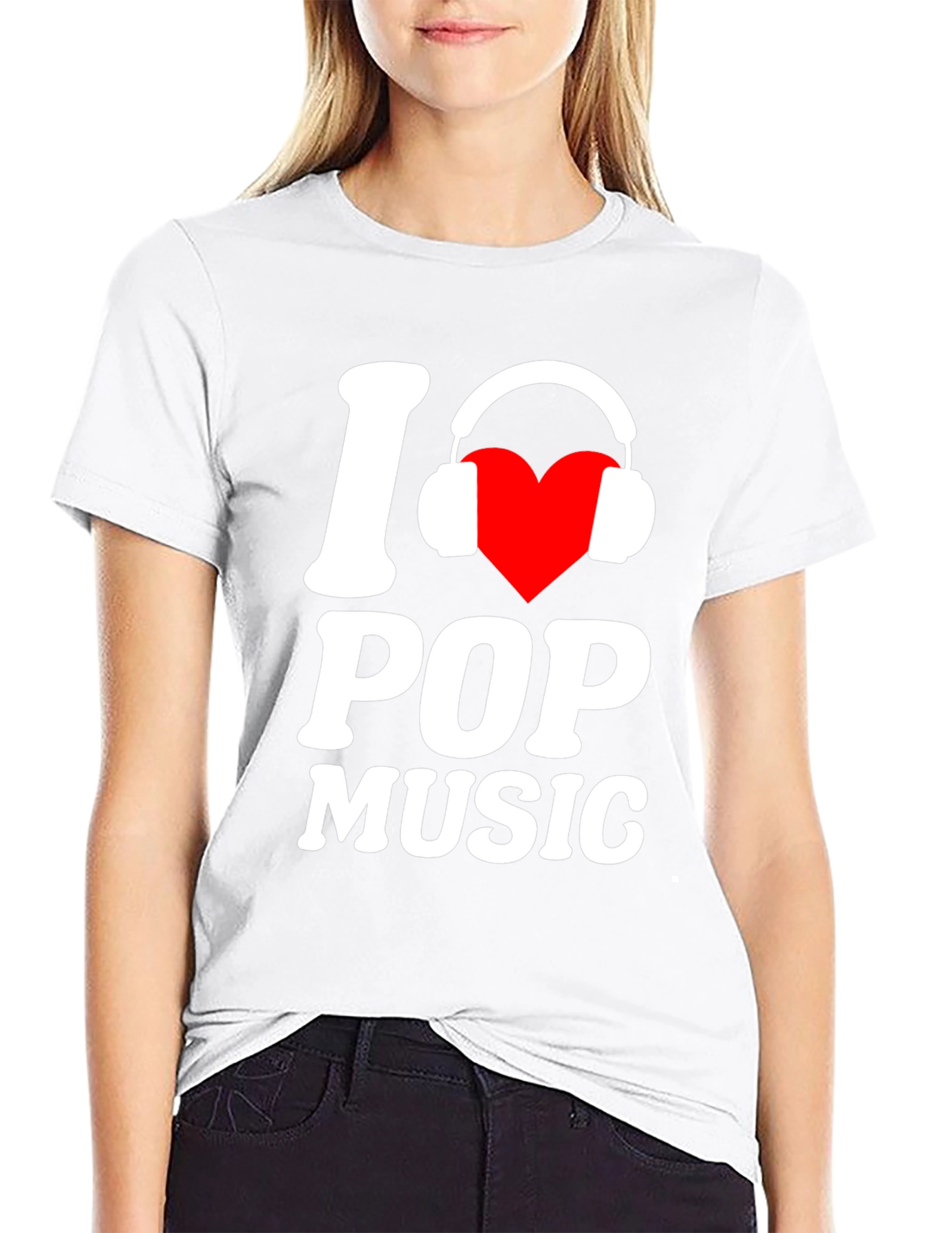 I Love Pop Music Black T-Shirt
