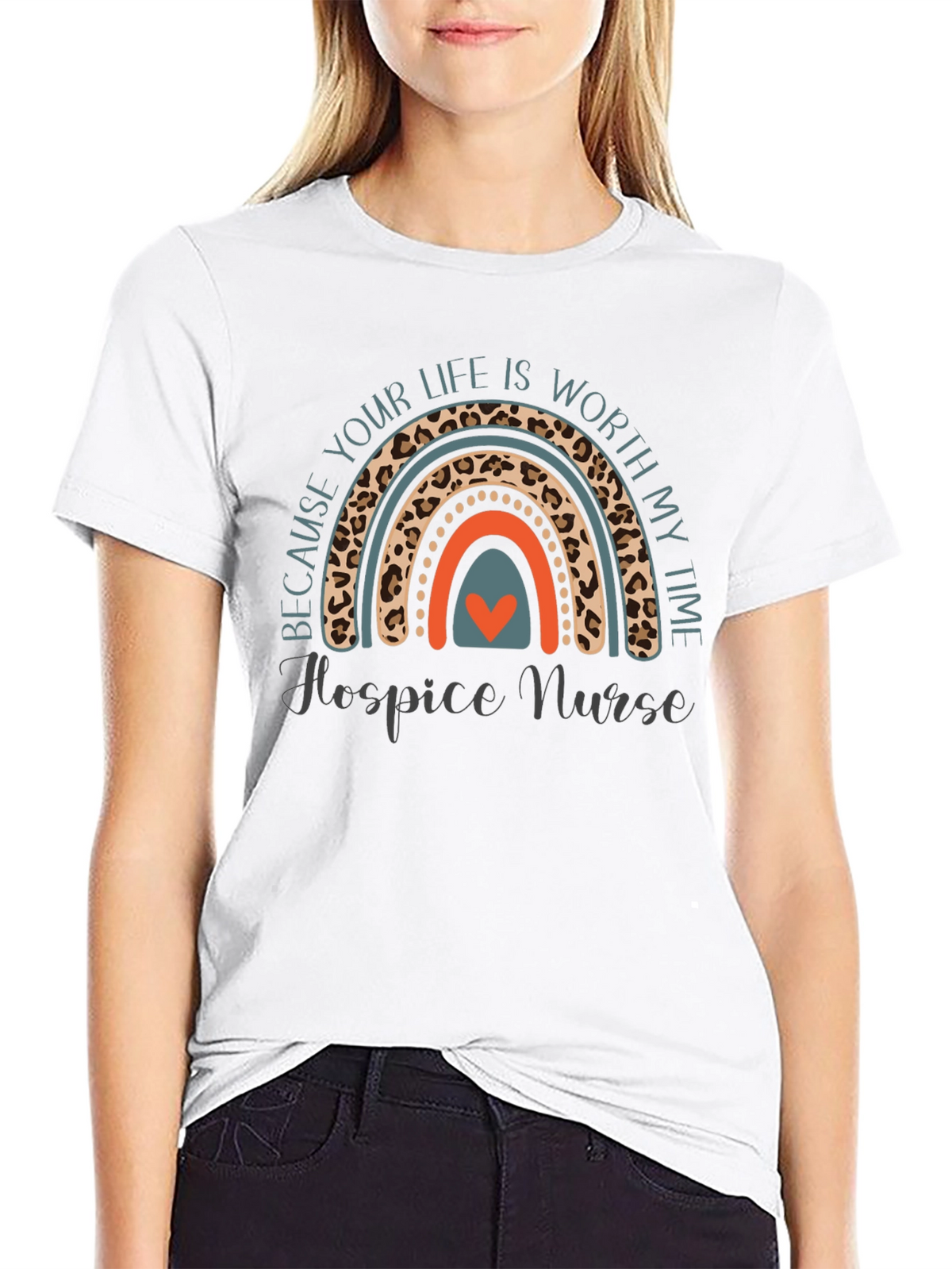 Hospice Nurse Rainbow Graphic Tee