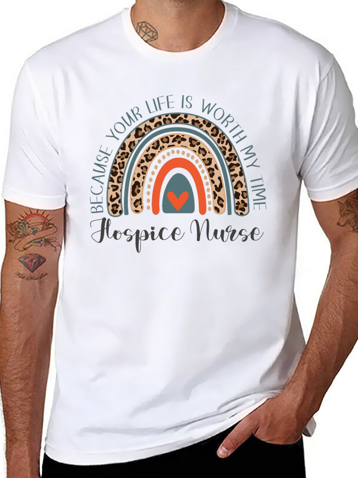 Hospice Nurse Rainbow Graphic Tee