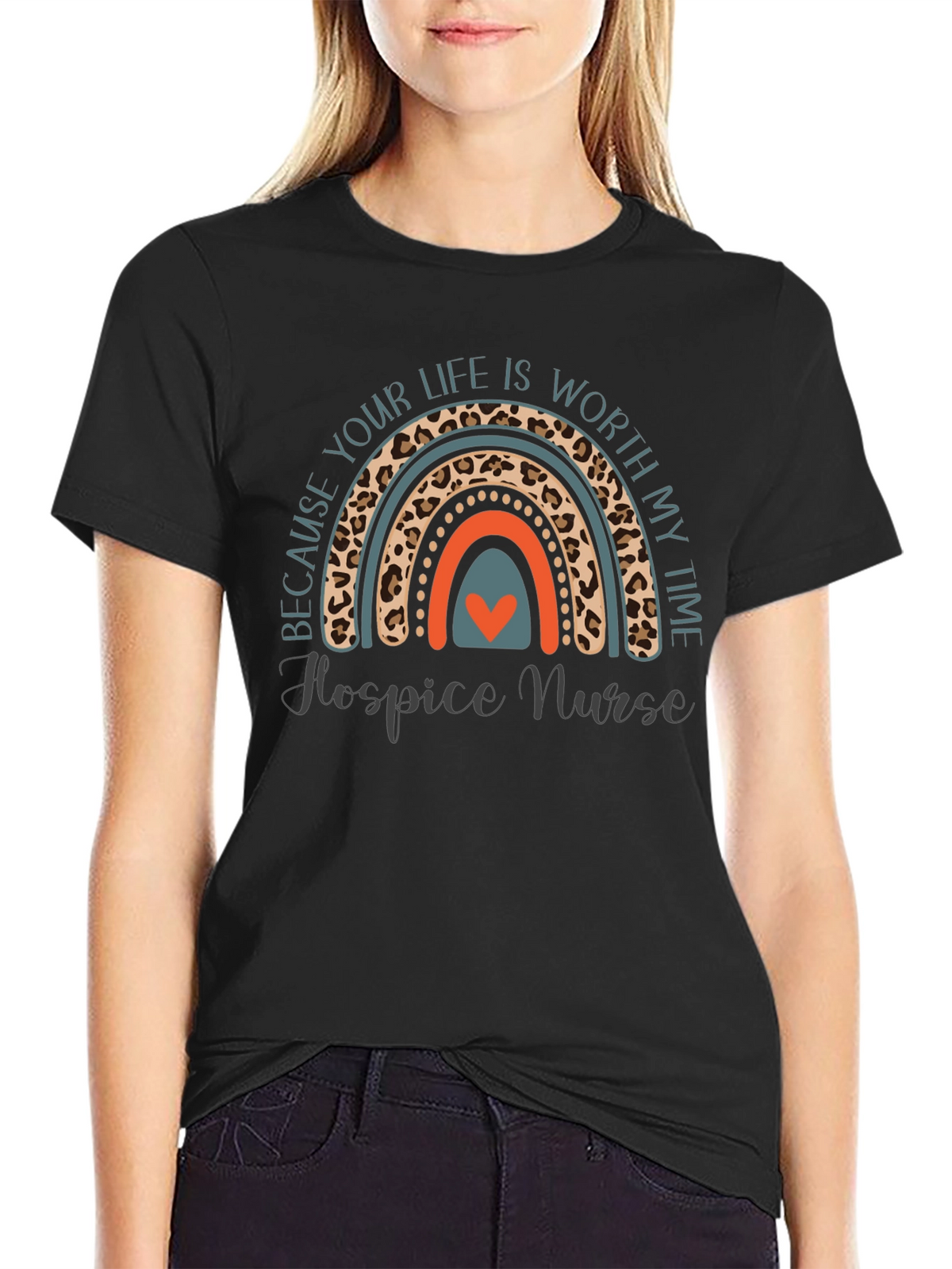 Hospice Nurse Rainbow Graphic Tee