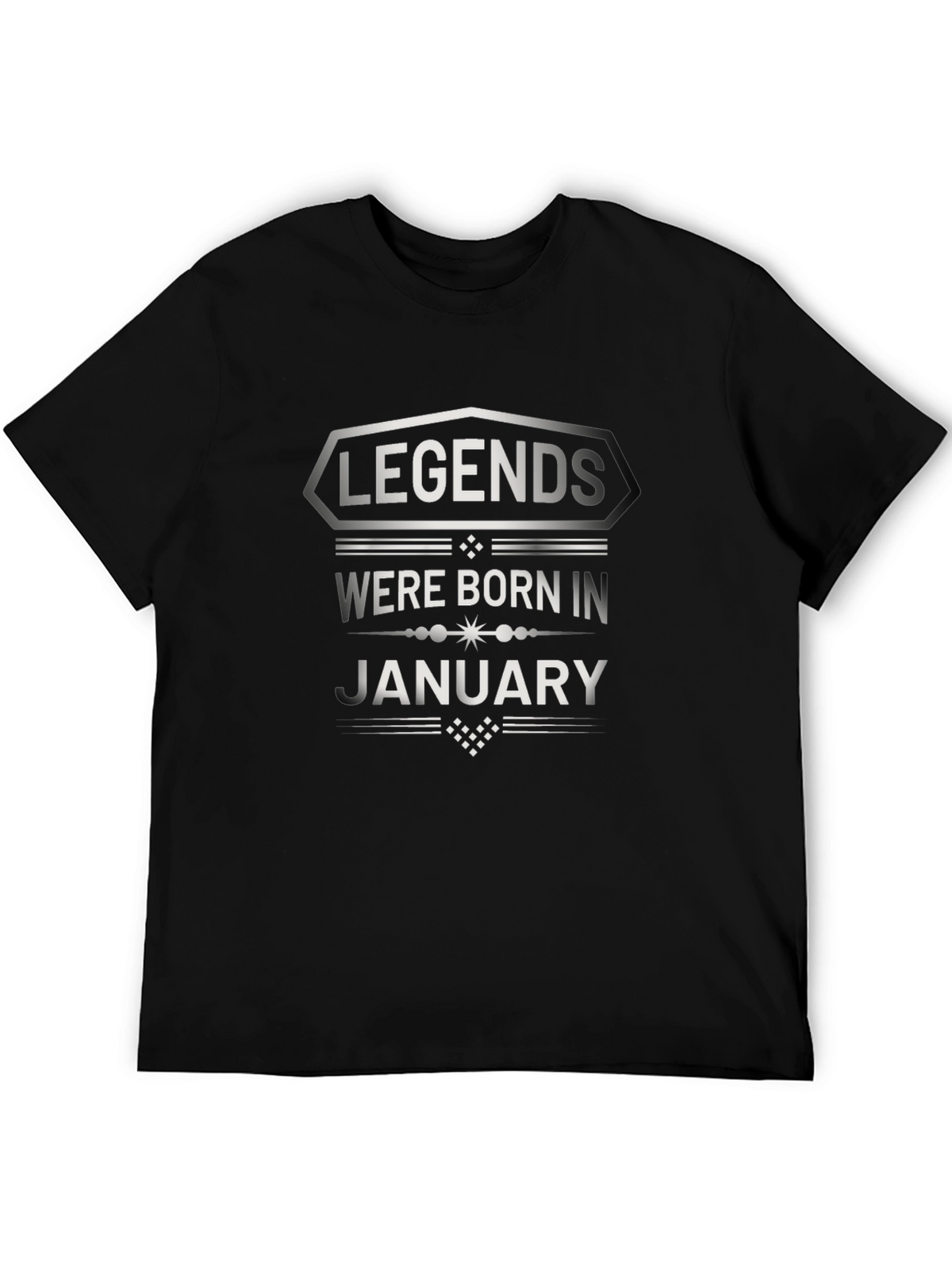 Legends Born in January Graphic Tee - Black