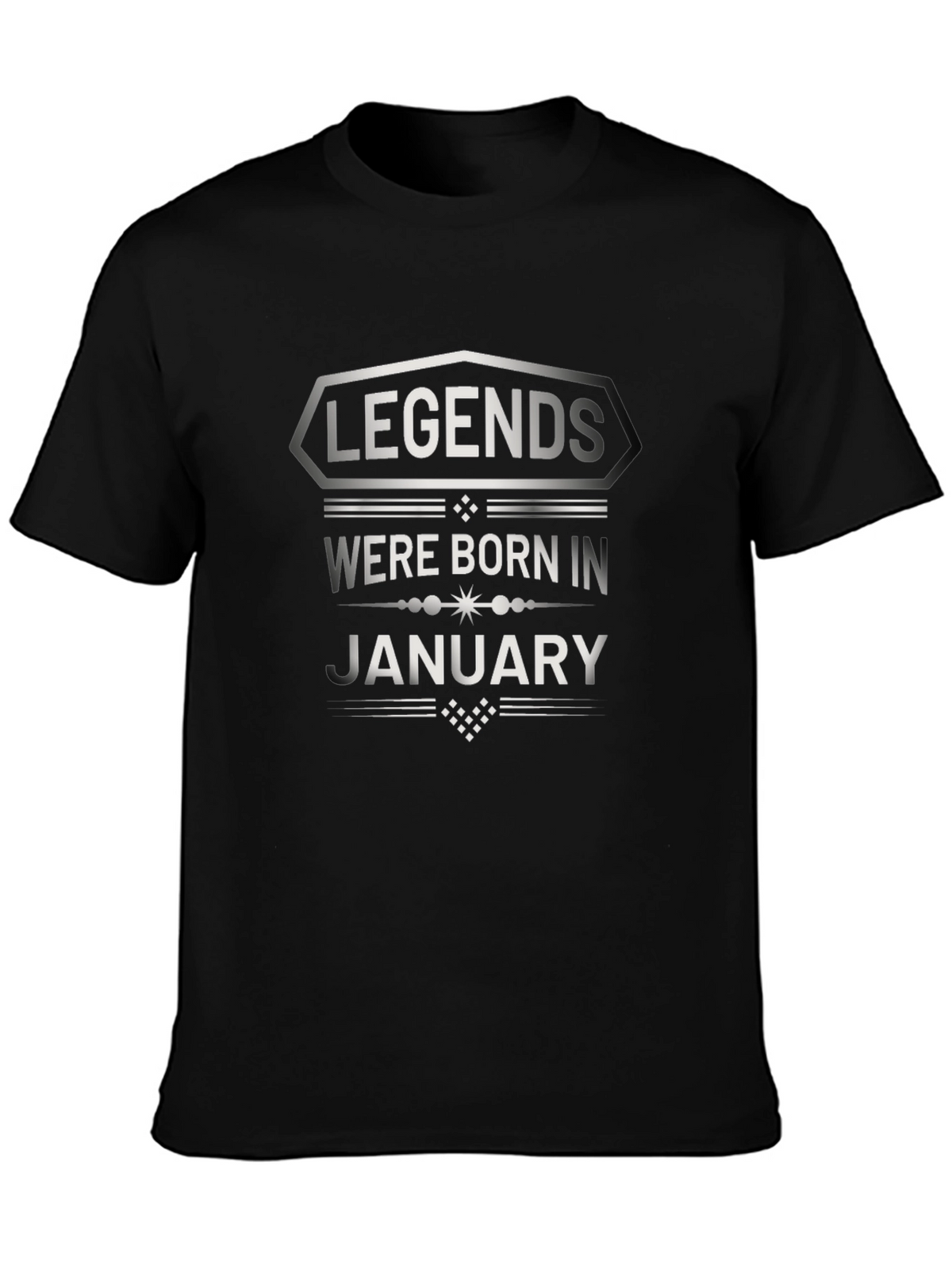 Legends Born in January Graphic Tee - Black