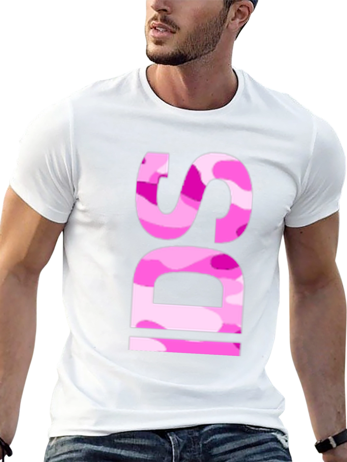 Pink Camo IDS Graphic Black T-Shirt