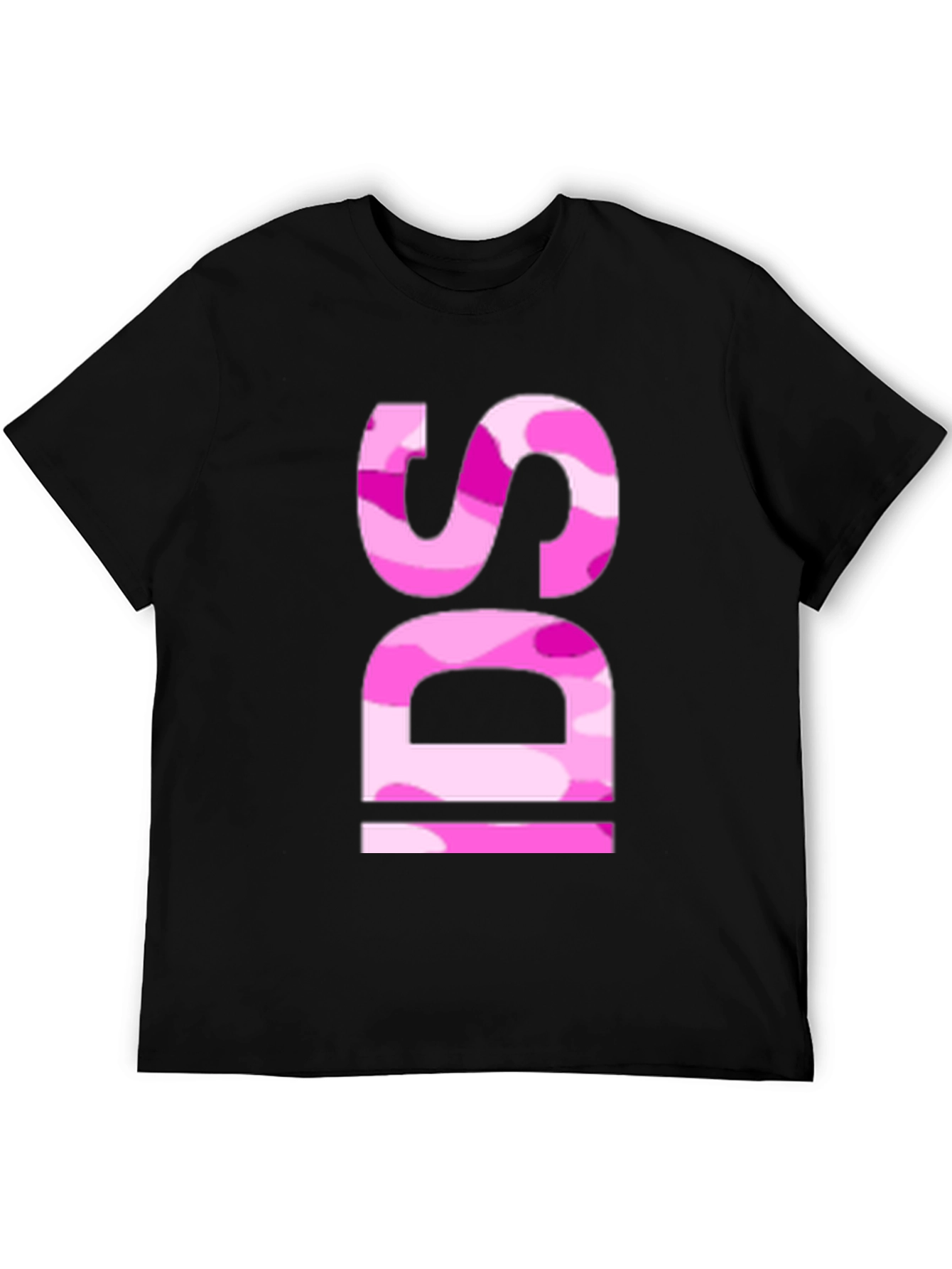 Pink Camo IDS Graphic Black T-Shirt