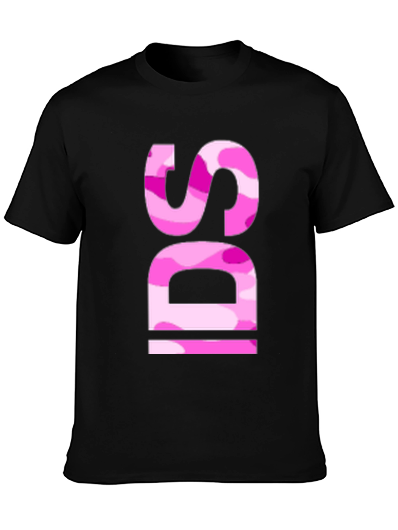 Pink Camo IDS Graphic Black T-Shirt