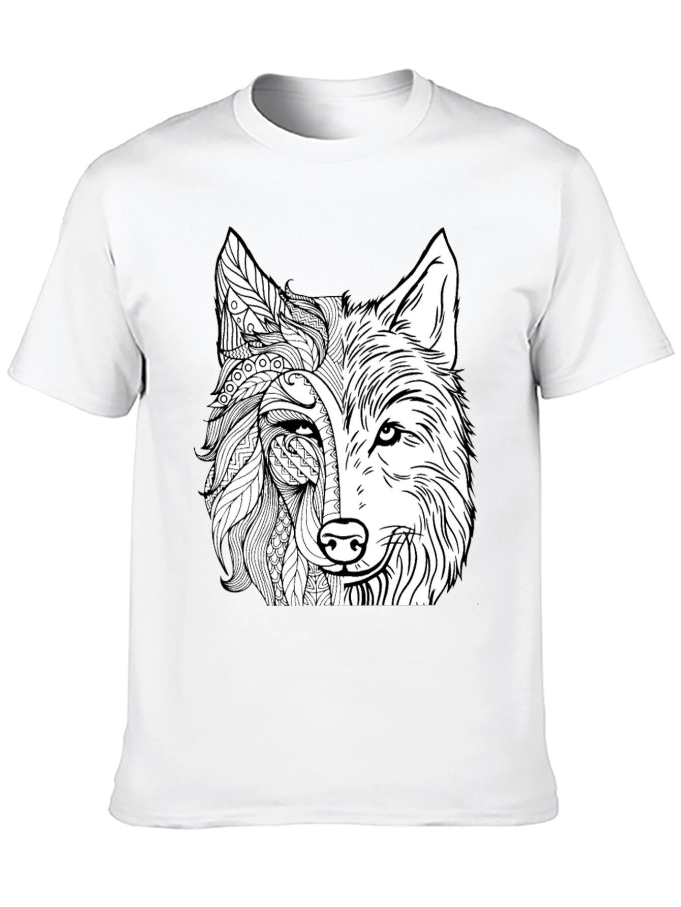 Wolf Graphic Print Black T-Shirt