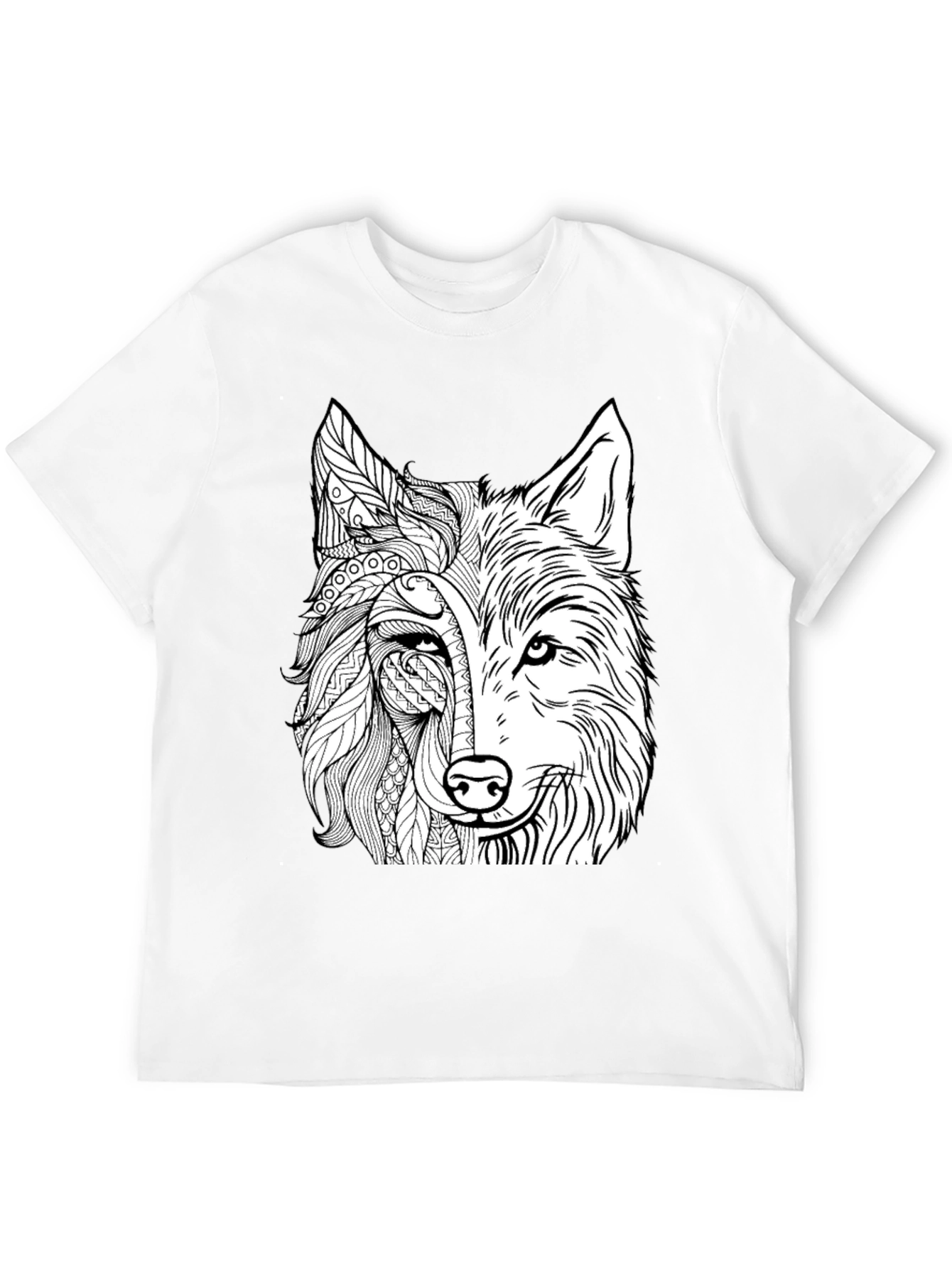 Wolf Graphic Print Black T-Shirt